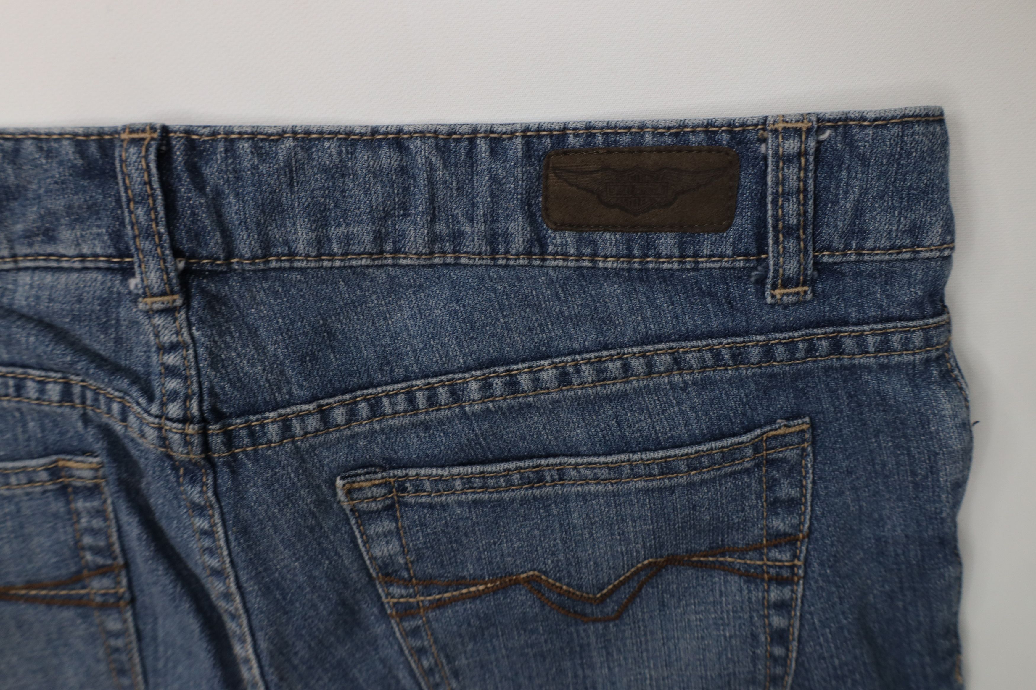 Harley Davidson Vintage Y2K Harley Davidson Flared Wide Leg Jeans Blue Size 32" / US 10 / IT 46 - 13 Thumbnail