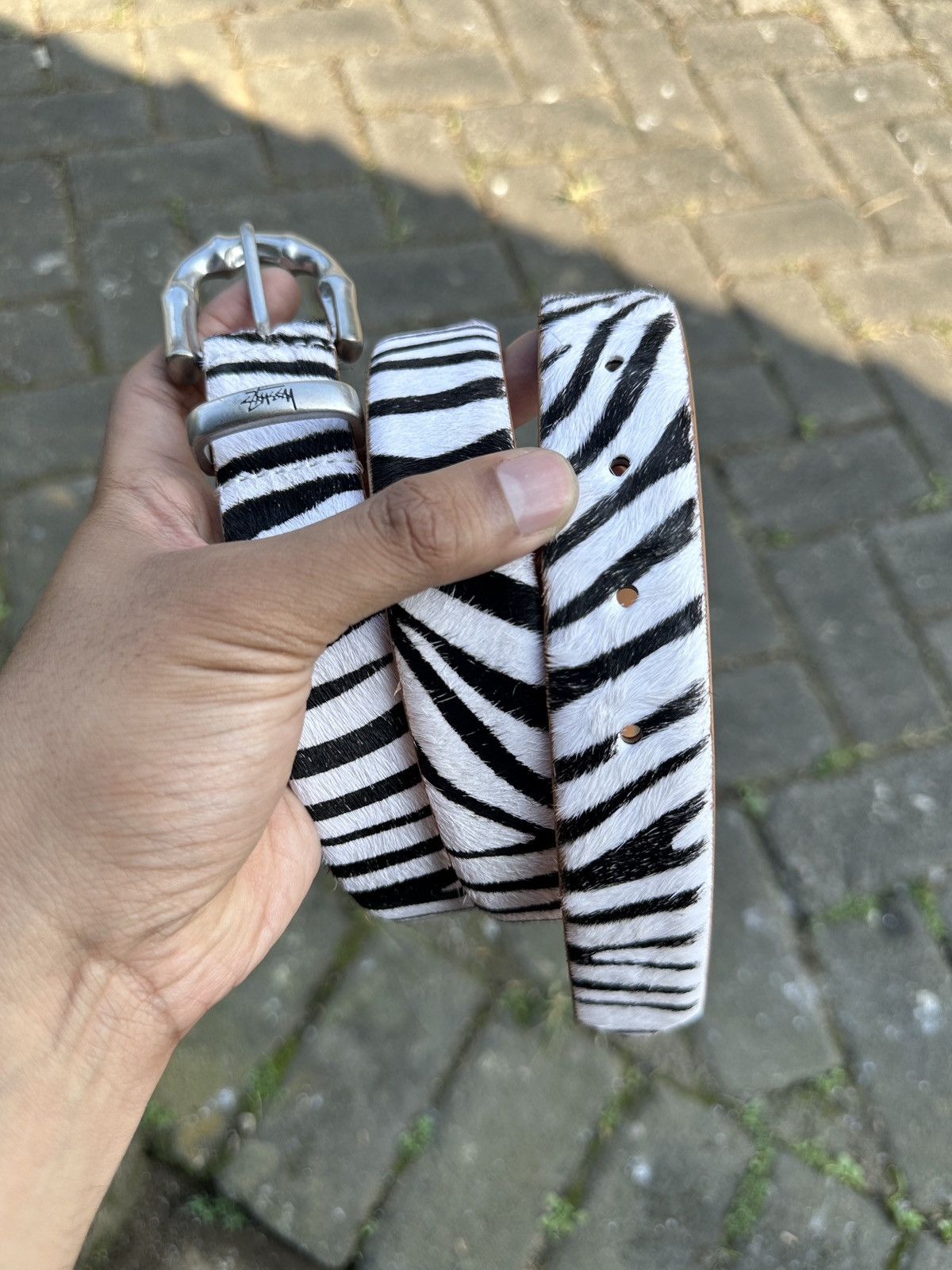 Stussy BAMBOO BUCKLE BELT HAIRY MARBLE L/XL | Grailed