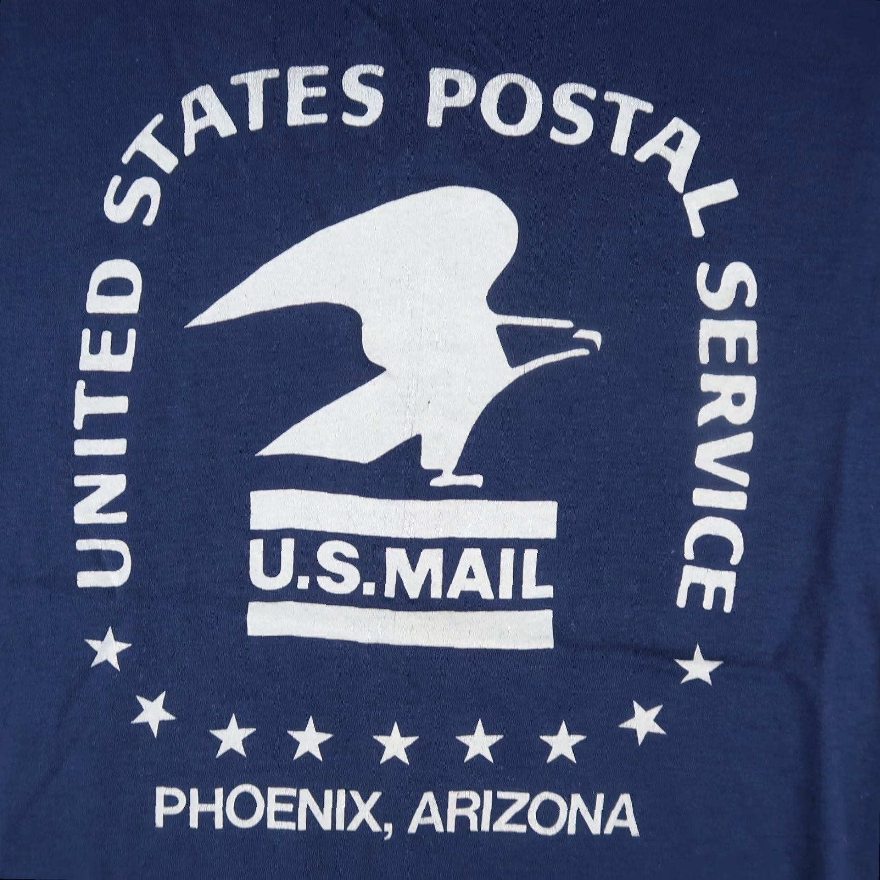 Hanes VINTAGE 1980s United States Postal Service T-Shirt Men Medium Blue Graphic Print 80s Made USA Size US M / EU 48-50 / 2 - 3 Thumbnail