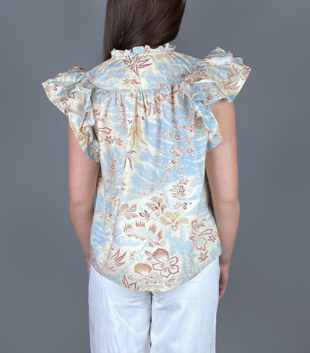 Ulla Johnson Ulla Johnson "Lei" Printed SS Floral V-Neck Top Size UK 12 Size M / US 6-8 / IT 42-44 - 3 Thumbnail