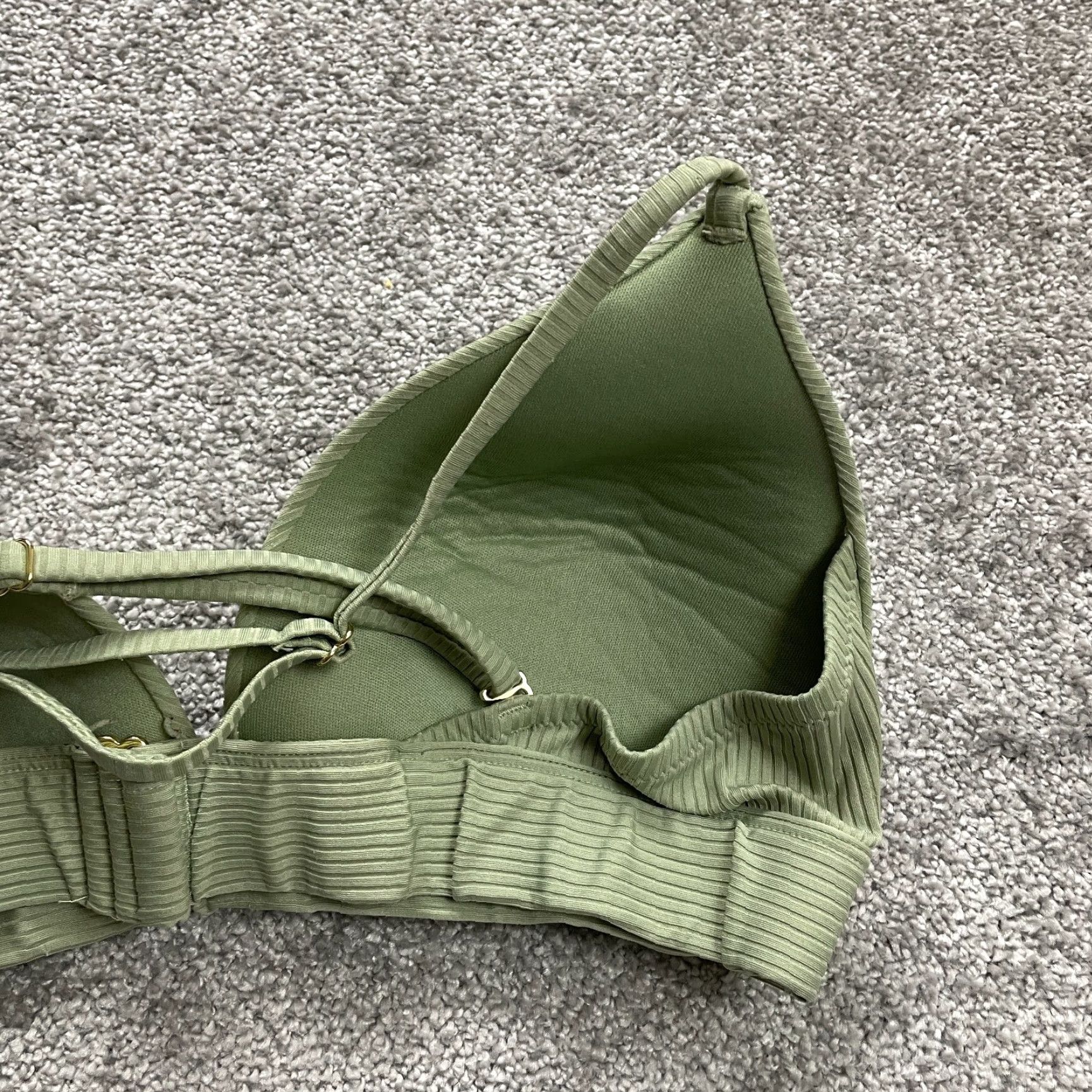 H&M H&M Bikini Top Womens US14 Green Push Up Padded Adjustable Strap Beach Swimwear Size XL / US 12-14 / IT 48-50 - 3 Thumbnail