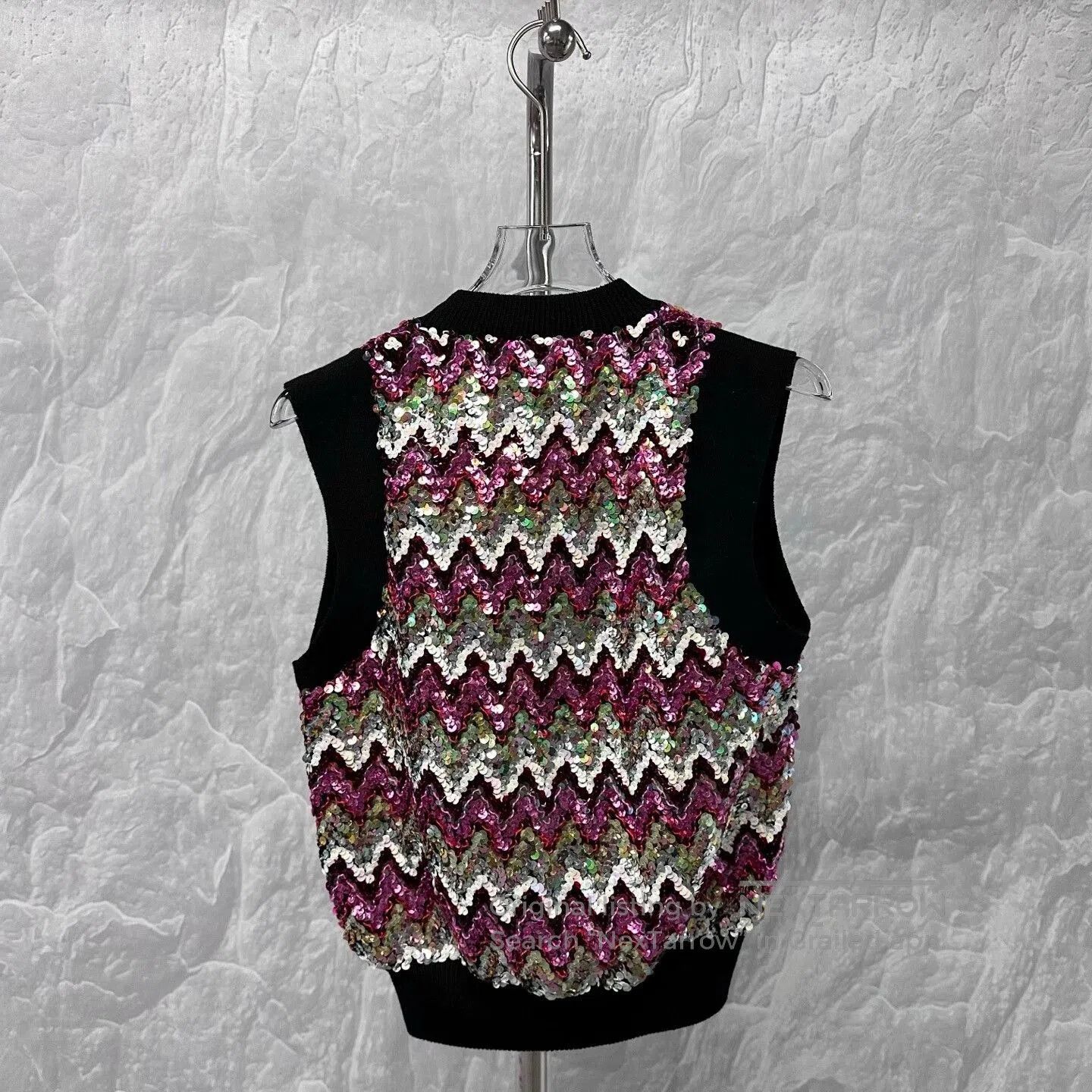 Louis Vuitton vibrant sequined wool vest by louis vuitton. Size S / US 4 / IT 40 - 4 Thumbnail