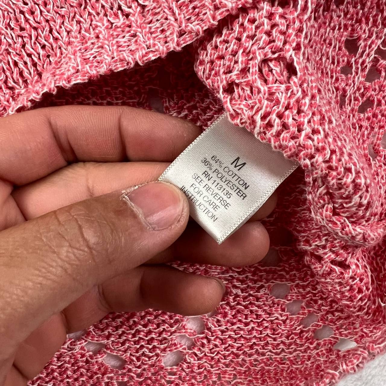Other Leo & Nicole Medium Crochet Blouse Pink Women Cotton Size M / US 6-8 / IT 42-44 - 6 Thumbnail