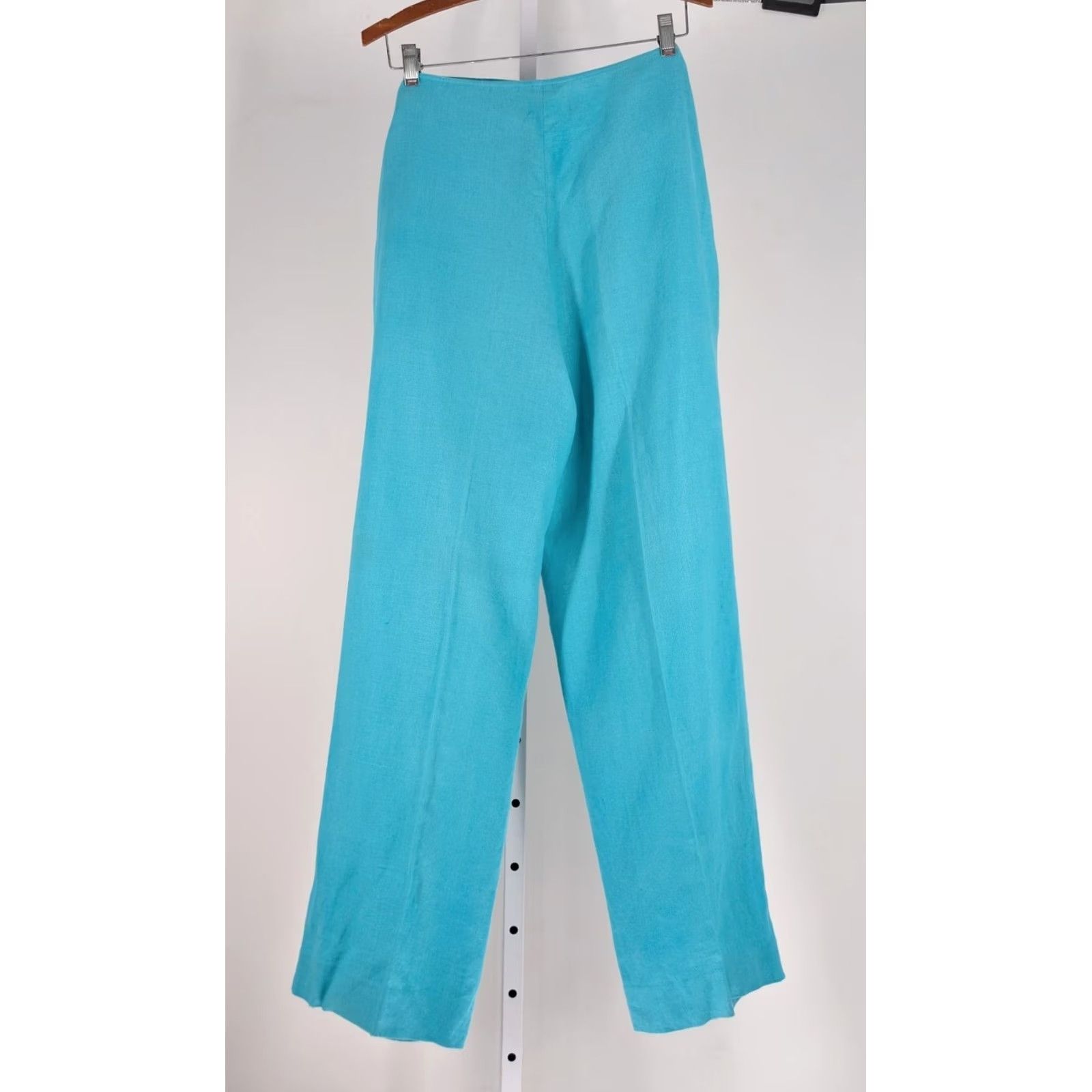 Isaac Mizrahi VINTAGE Isaac Mizrahi Linen Pants Teal High Waist Wrap Tie Wide Leg Large Size 36" / US 14 / IT 50 - 3 Thumbnail