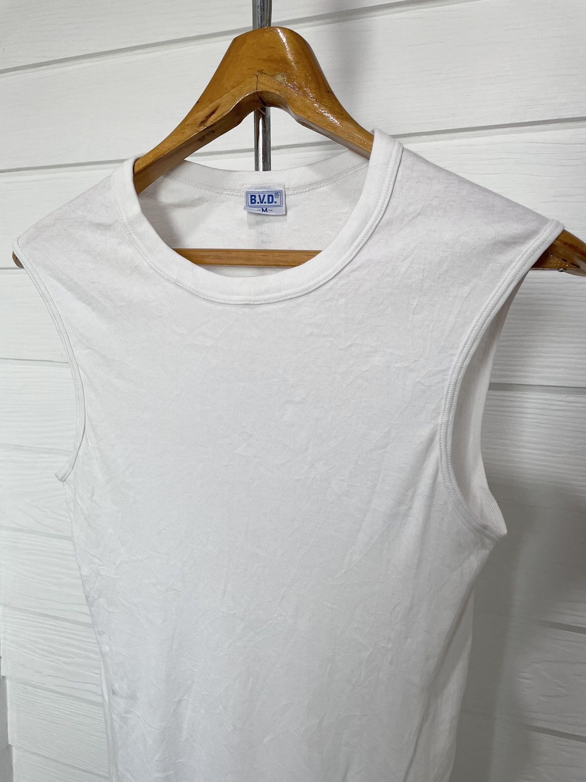 Vintage VINTAGE BVD BLANK WHITE SLEEVELESS Size US XS / EU 42 / 0 - 2 Thumbnail