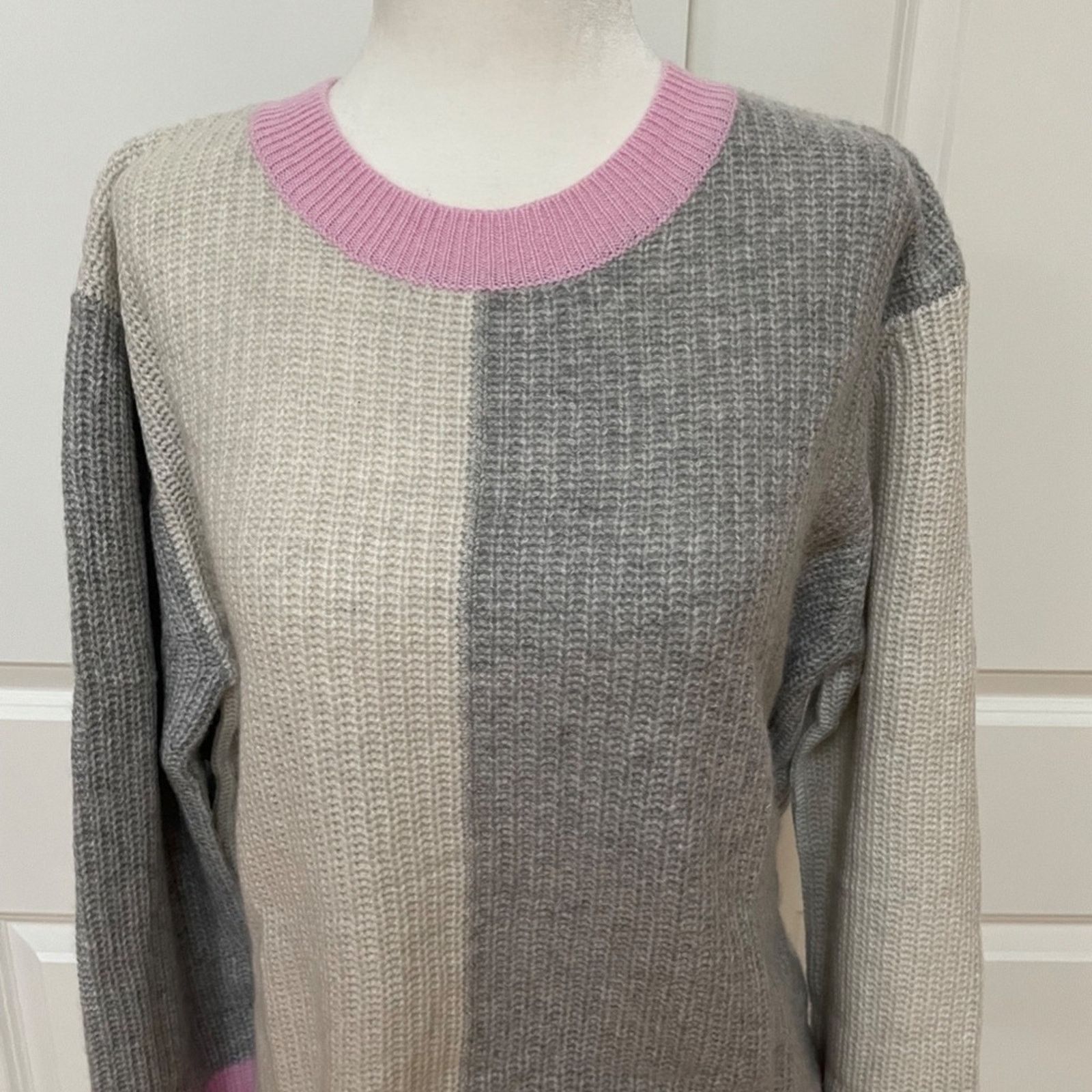 Autumn Cashmere Boxy Color Block Shaker Crew in Sweater from Autumn Cashmere Size XL / US 12-14 / IT 48-50 - 2 Thumbnail