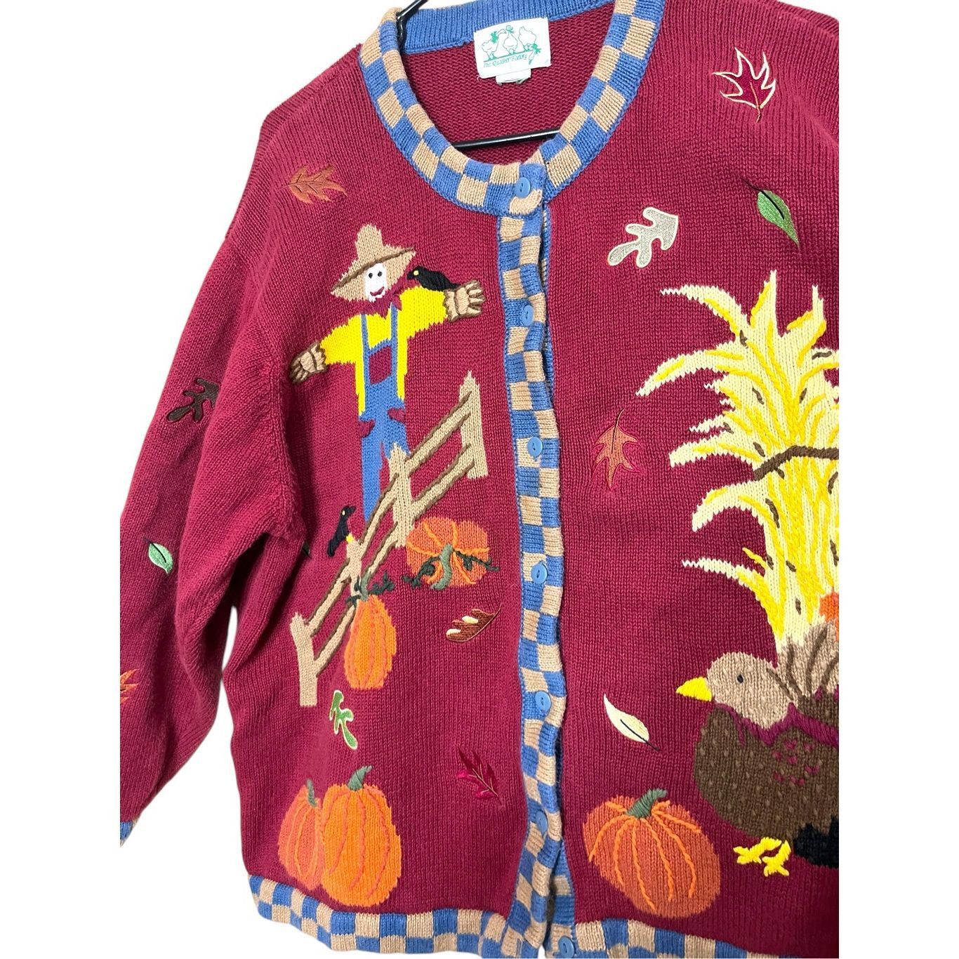 Other Vintage The Quacker Factory Fall Knit Cardigan Sweater Women's Sz 2X 3X Size 3XL / US 20-22 - 3 Thumbnail