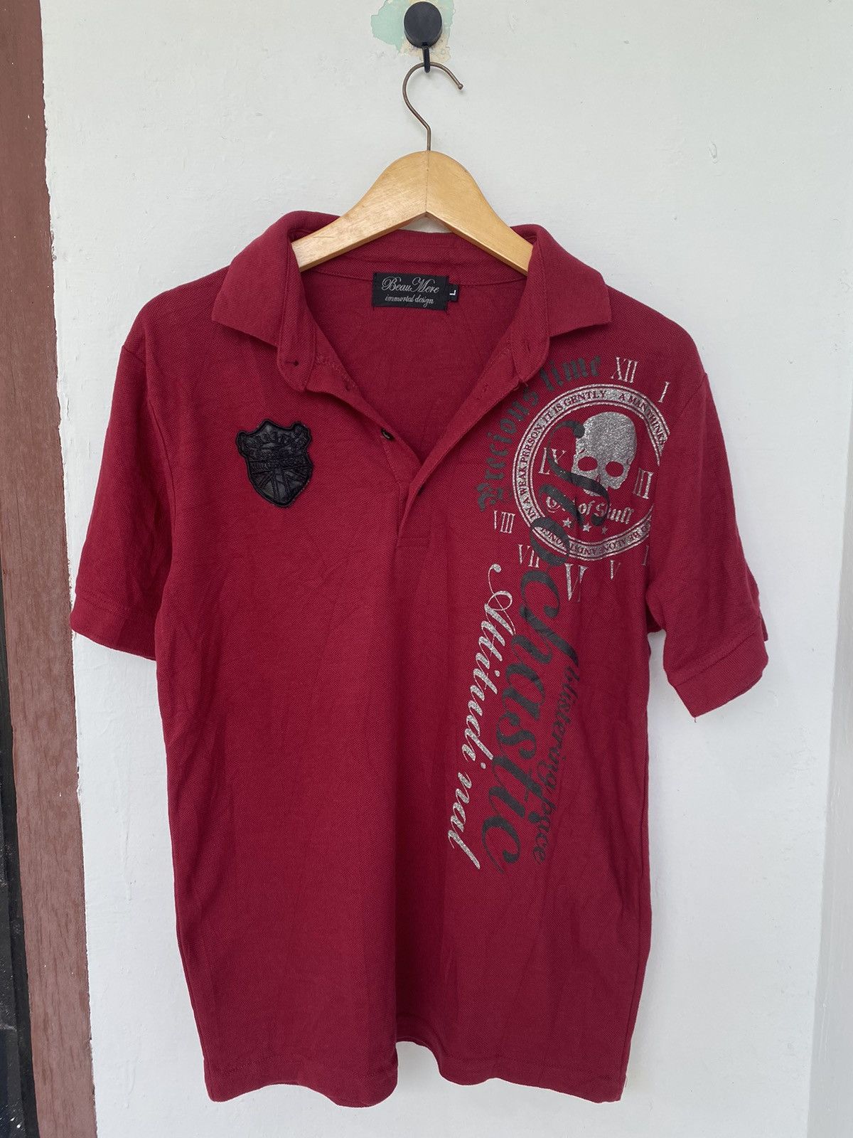 Japanese Brand Beaumere Skulls Polo Shirt Lgb punk Style ifsixwasnine Size US L / EU 52-54 / 3 - 1 Thumbnail