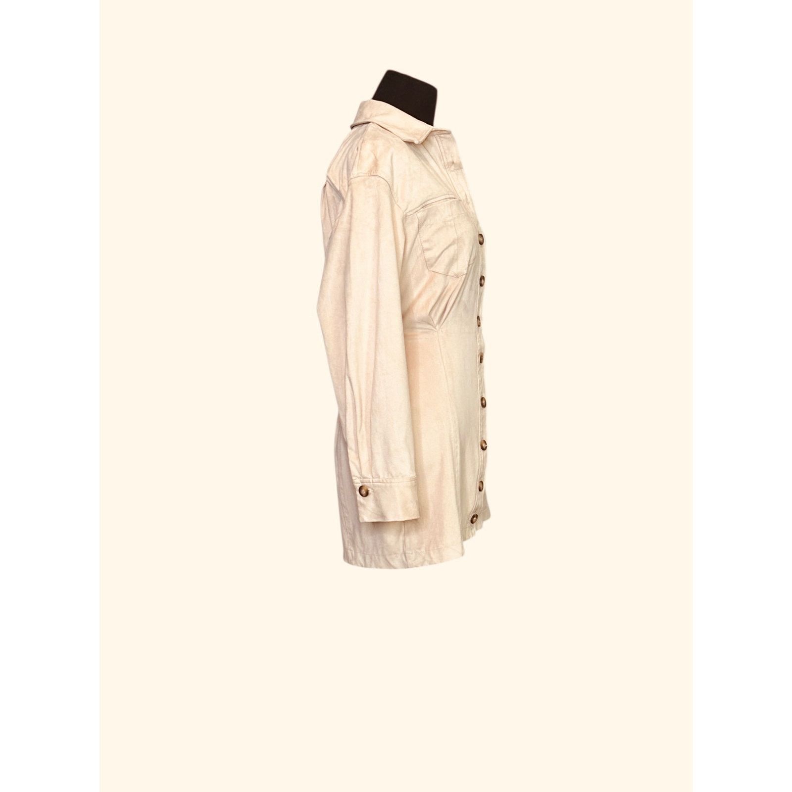 Zara Zara cream suede long sleeves shirt mini dress size Small Size S / US 4 / IT 40 - 15 Thumbnail