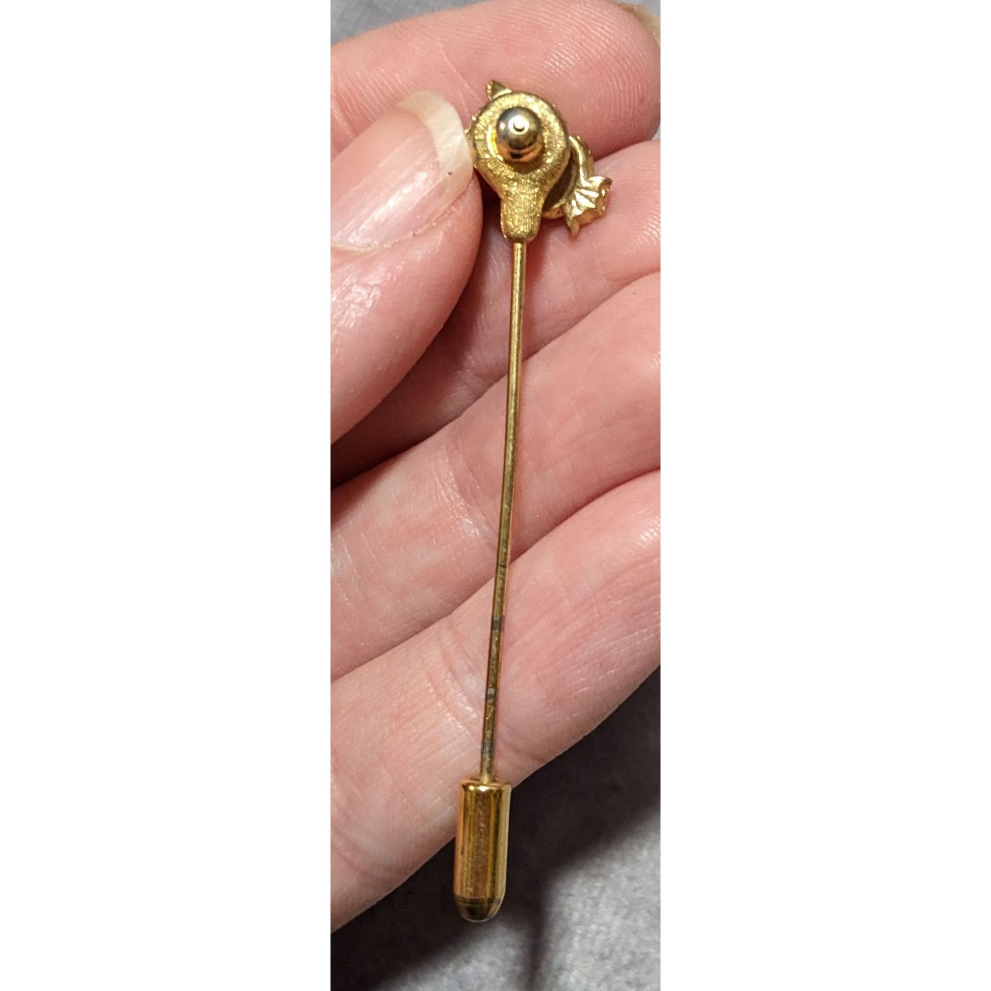 Other Vintage Owl Brown And Gold Enamel Stick Pin Size ONE SIZE - 4 Thumbnail
