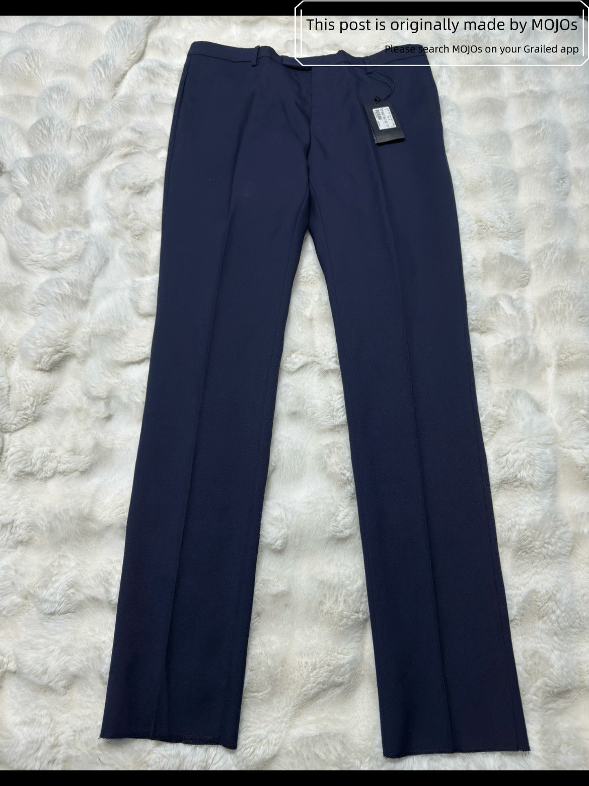 Sz 52 Saint Laurent Paris 14ss Plain Navy Trousers in Blue, Men's (Size 36)