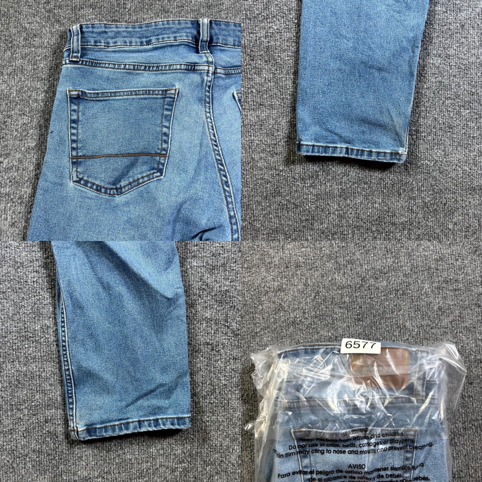 Izod IZOD Straight Jeans Men's 32x32 Blue Denim Faded Workwear Stretch Travel Shirt Size US 32 / EU 48 - 9 Thumbnail
