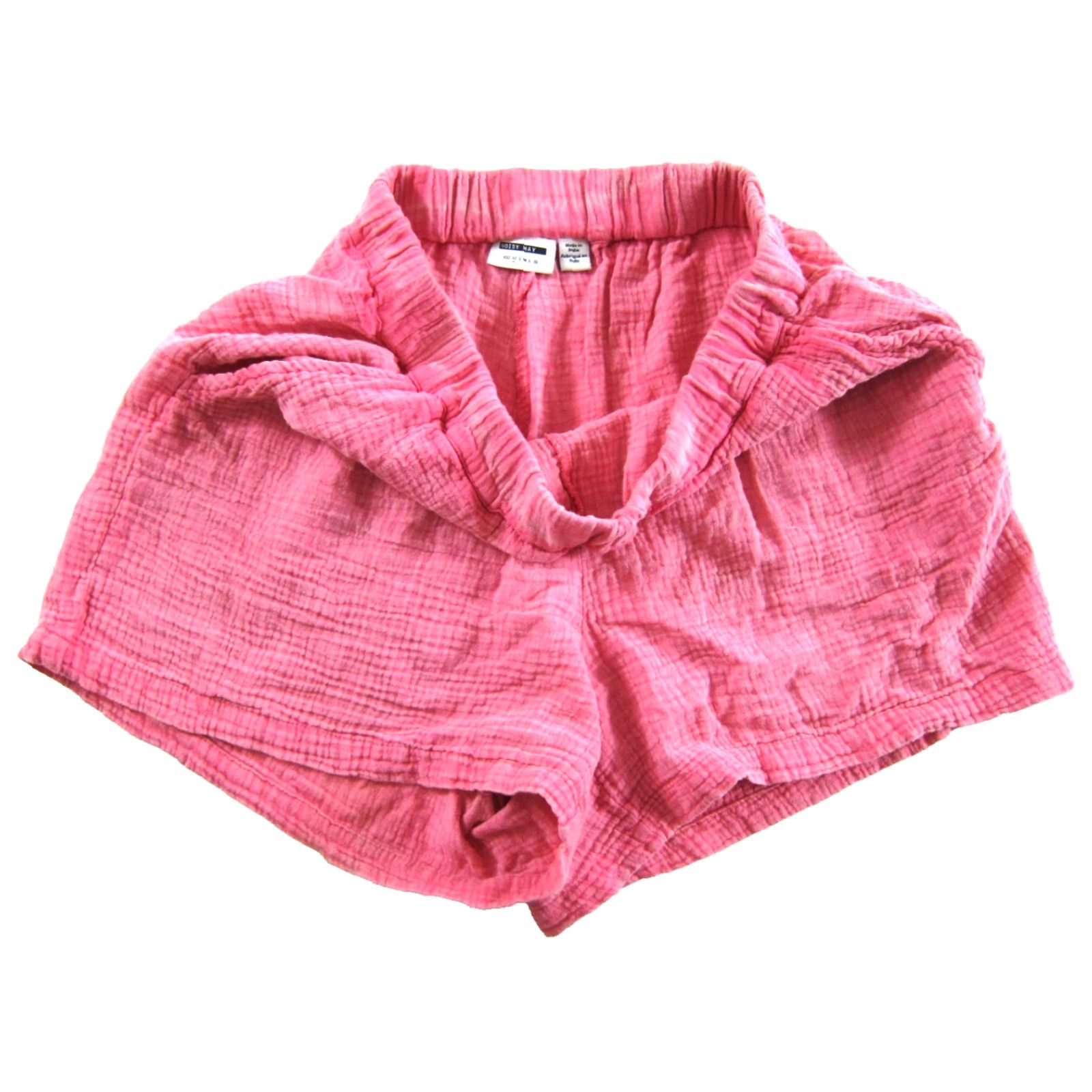 Vintage Noisy May Chino Shorts XS Pink 100% Cotton Gauze Elastic High Rise Waist Pocket Women's Multiple Size 26" / US 2 / IT 38 - 4 Thumbnail