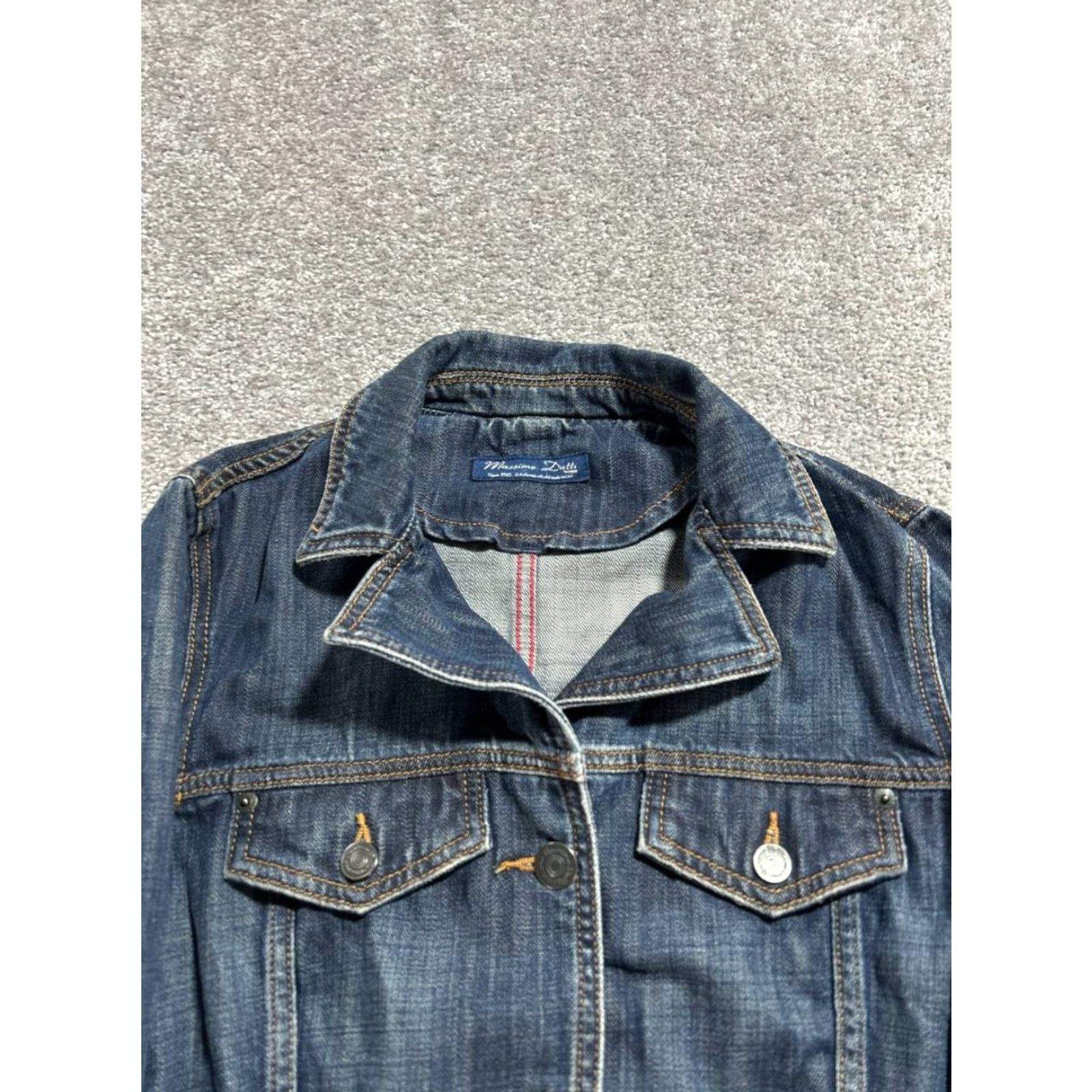 Massimo Dutti Massimo Dutti Trucker Jacket Womens 2 Blue Denim Double Vented Size XS / US 0-2 / IT 36-38 - 3 Thumbnail