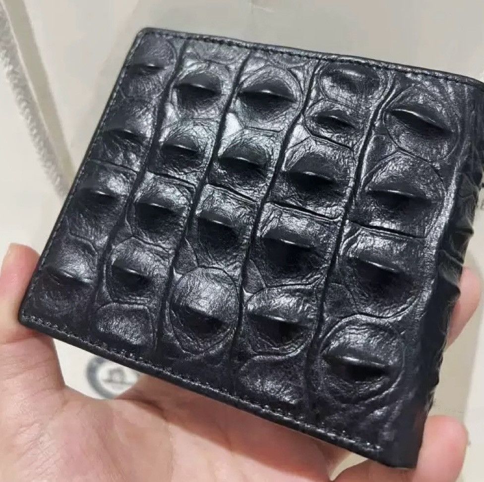 Japanese Brand Crocodile embossed print black leather wallet Size ONE SIZE - 4 Thumbnail