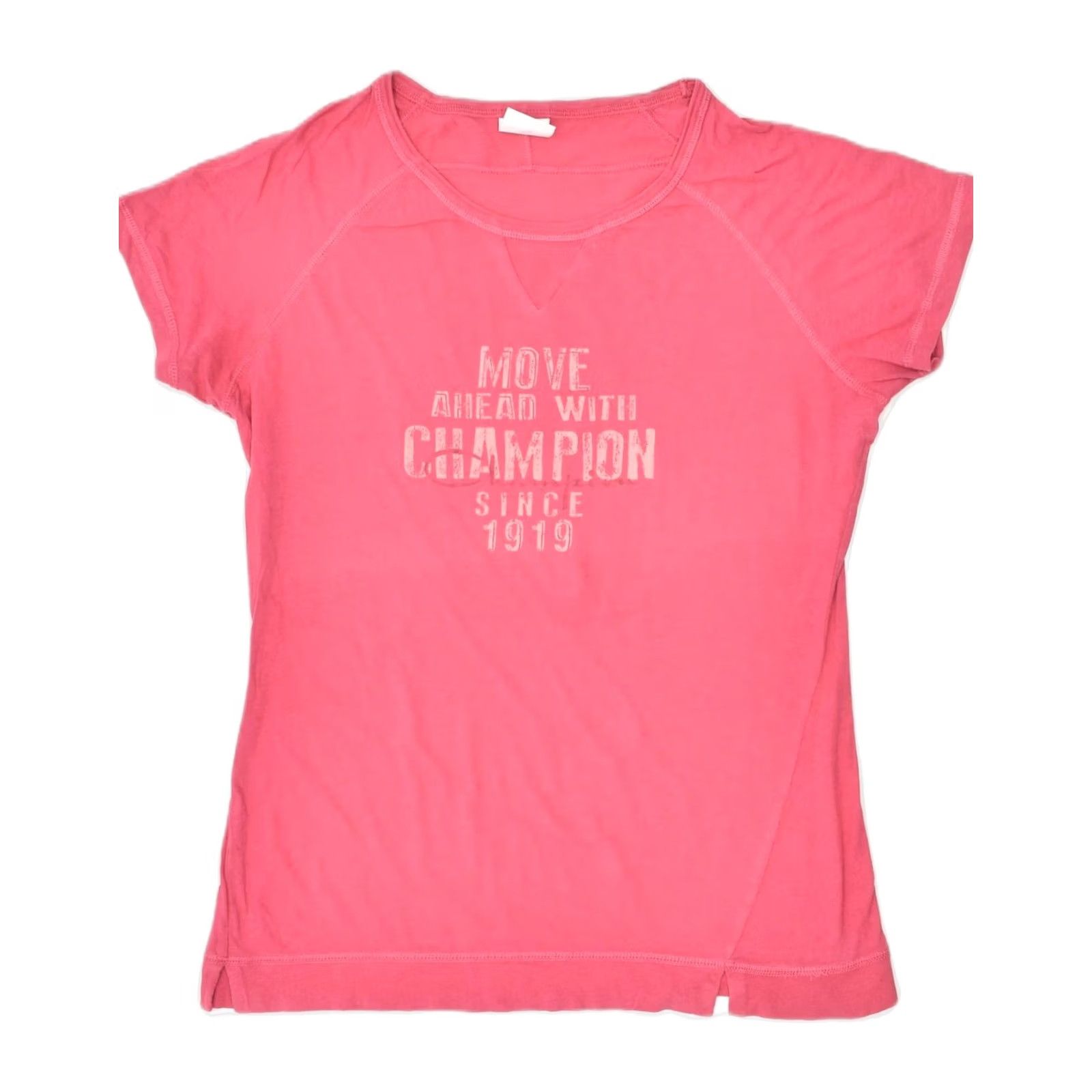 Champion CHAMPION Womens T-Shirt Top L Pink Cotton Graphic Size L / US 10 / IT 46 - 2 Thumbnail