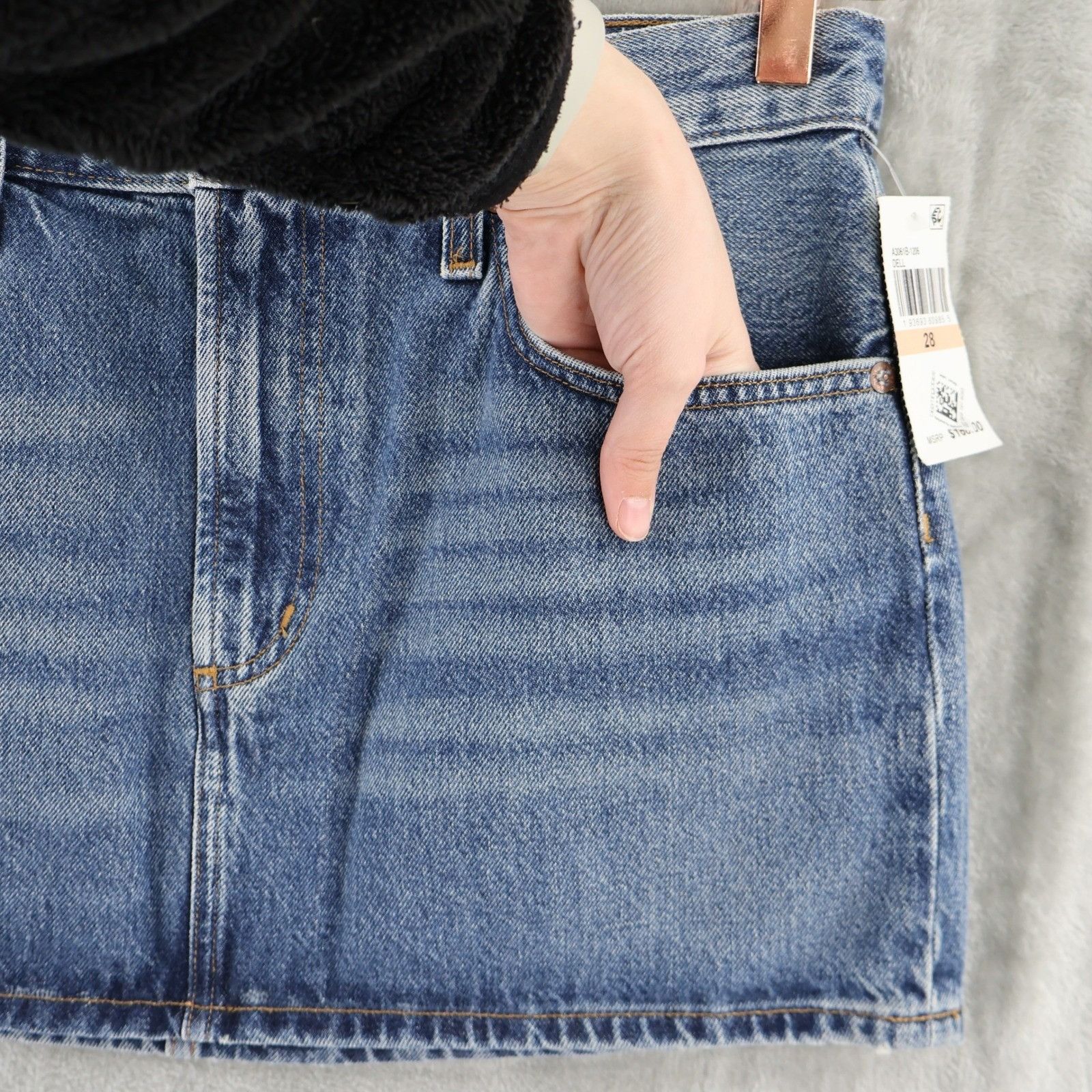 Agolde AGOLDE Alek Mini Skirt Womens 28 Blue Denim Classic Preppy T Size 28" / US 6 / IT 42 - 7 Thumbnail