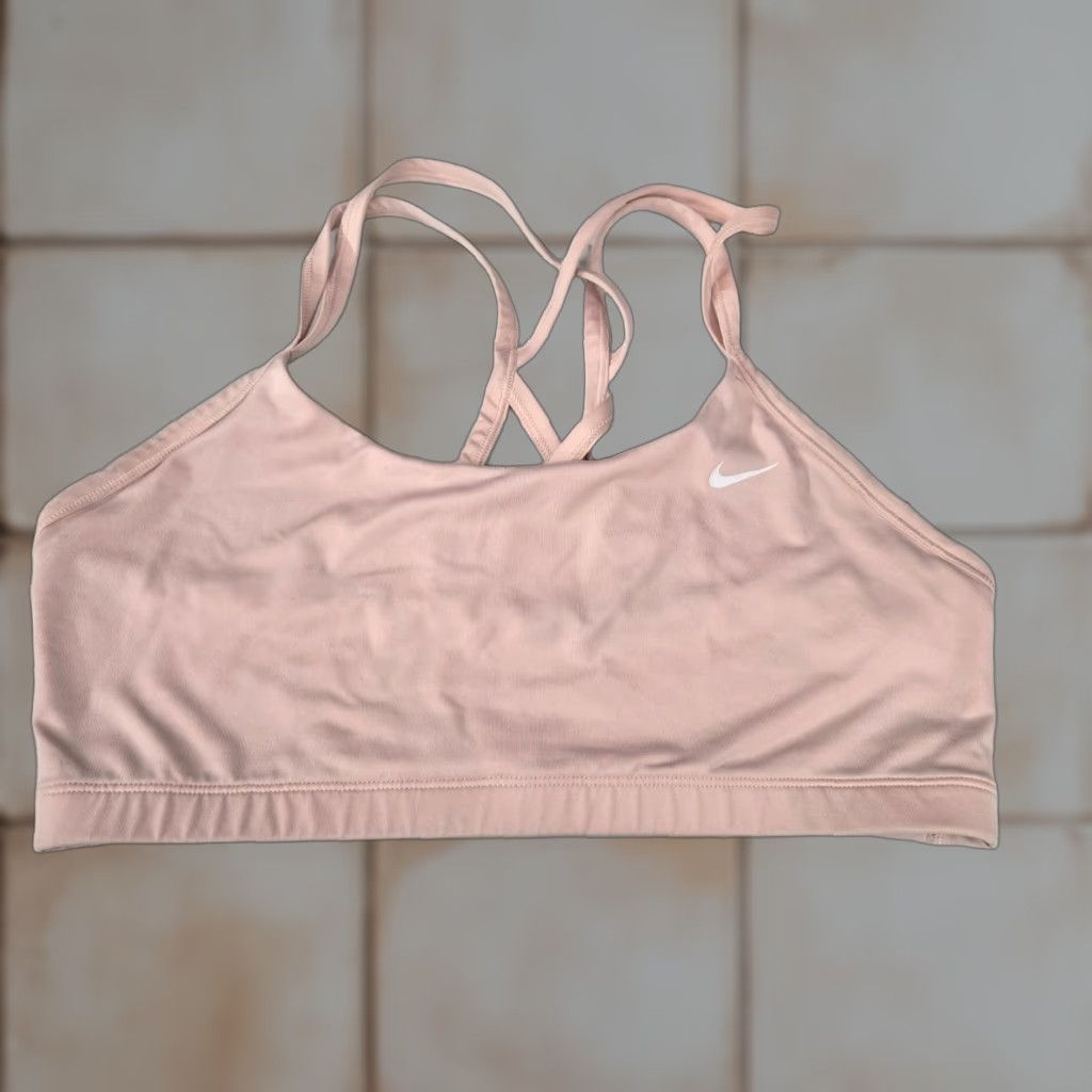 Nike Dri-Fit Women Sports Bra XL Pink Racerback Pullover Activewear Wireless Fitted Sports