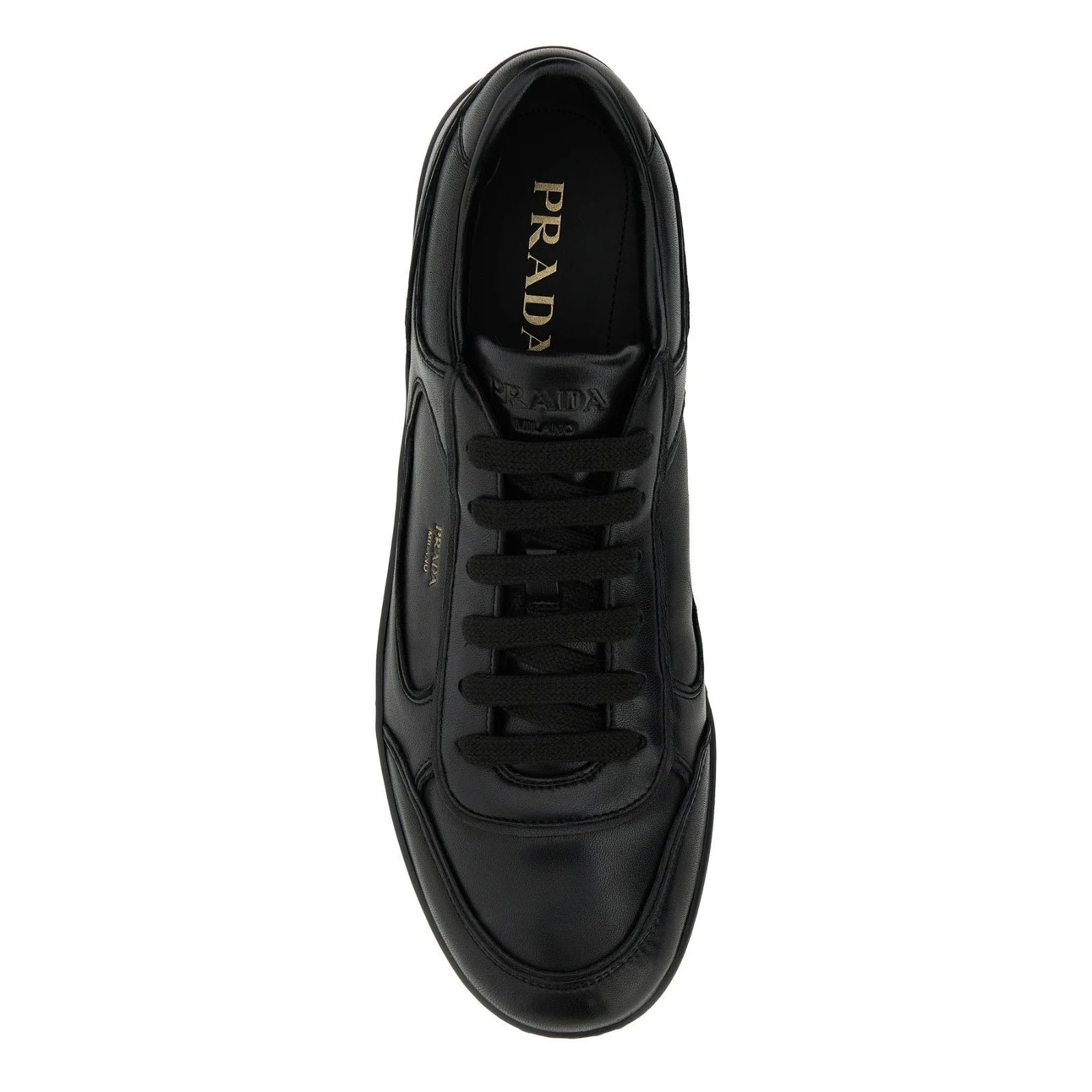 Prada PRADA Black Leather Sneakers New And Authentic (Men's size:8 Size US 8.5 / EU 41-42 - 4 Thumbnail