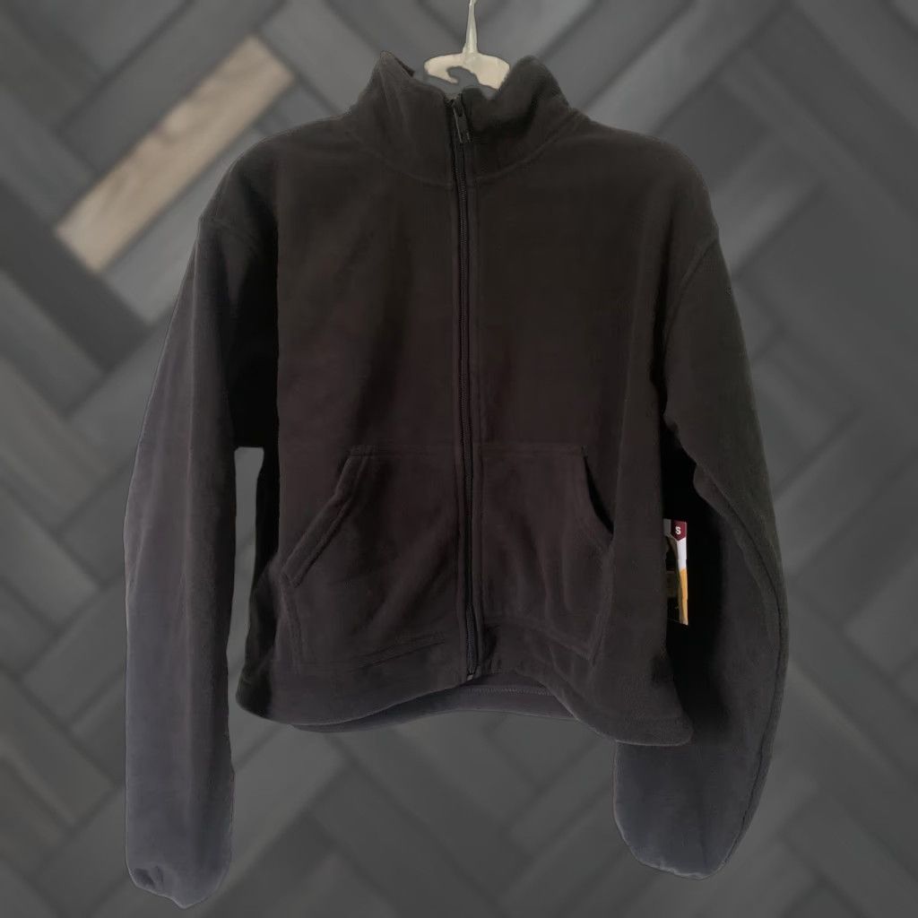 Avia Avia Women’s Black Polar Fleece Jacket Short Zip Pockets Size Small Nwt Size S / US 4 / IT 40 - 1 Thumbnail