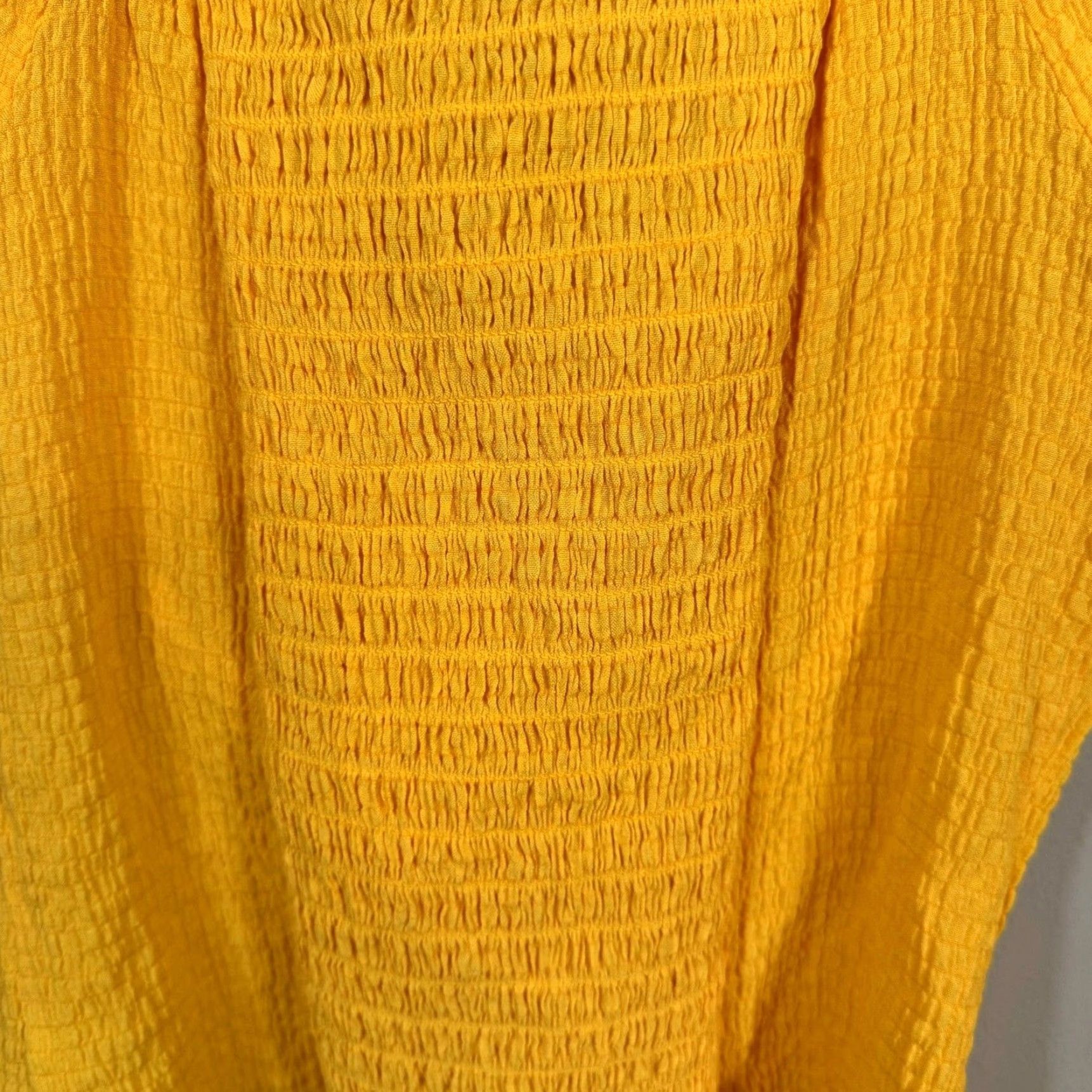 Vintage The General Good Blouse Shirt Womens S Yellow Bow-Tied Crop Top Blouse V-Neck Short Sleeve Casual Party/Cocktail Bohemian Vintage No Size S / US 4 / IT 40 - 7 Thumbnail