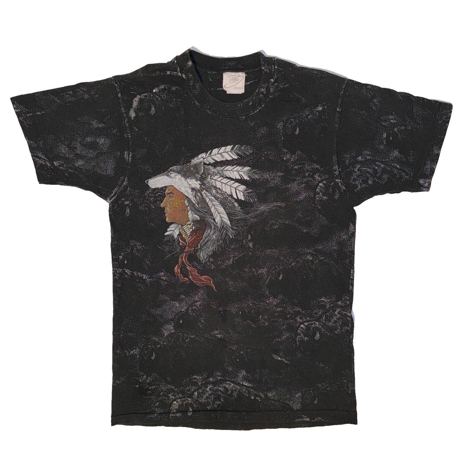 Fruit Of The Loom Vintage 80s-90s Native American All Over Print Wolf Headdres Size US L / EU 52-54 / 3 - 1 Thumbnail