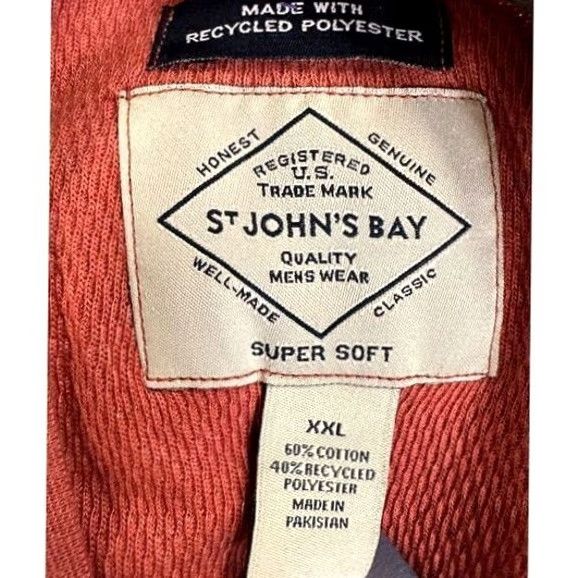 Vintage St. John's Bay Henley Shirt Mens 2XL Orange Long Sleeve Cotton Breathable Regular Size US XXL / EU 58 / 5 - 4 Thumbnail