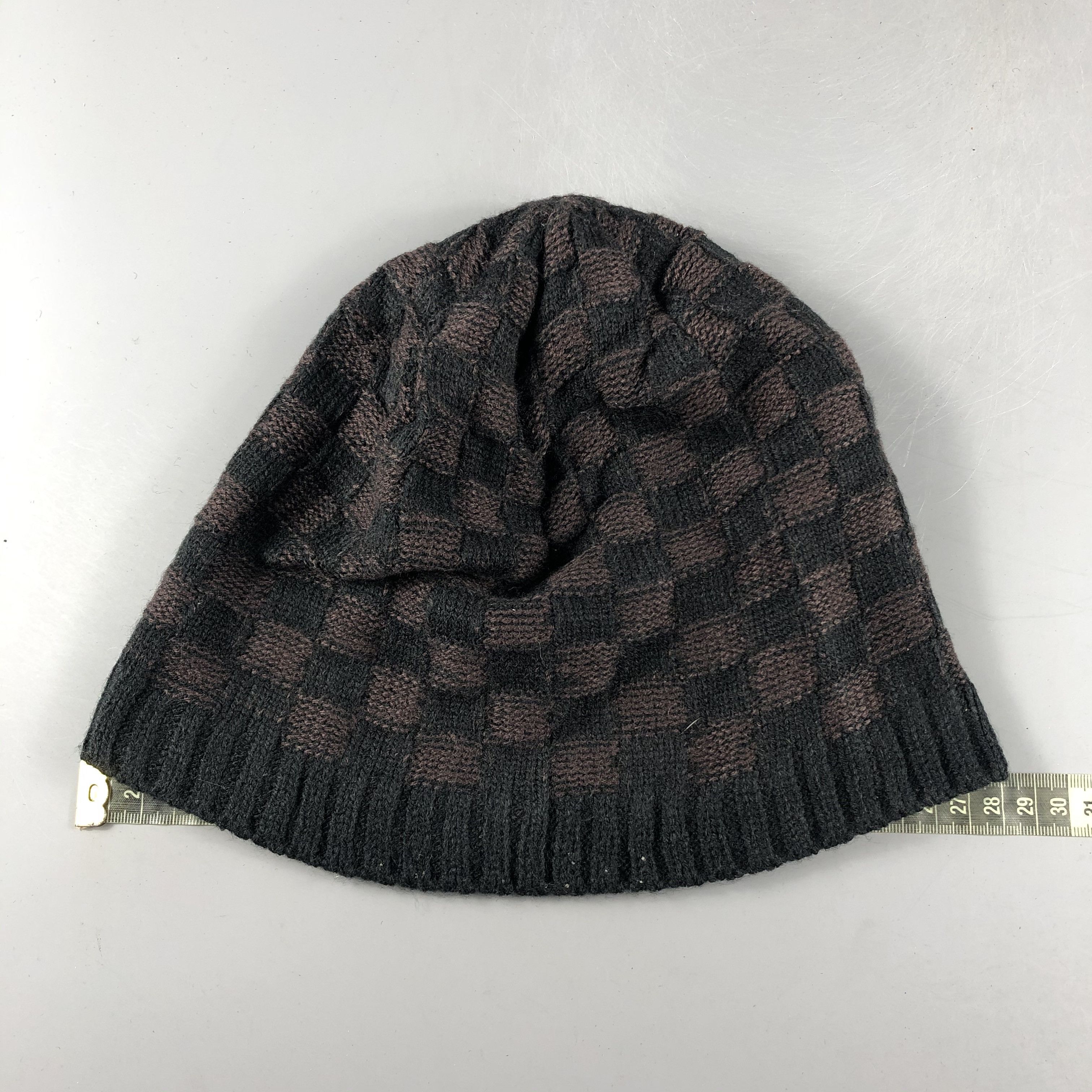 Japanese Brand × Vintage Unknown Checker Beanie Snow Hat Snow Cap -D281 Size ONE SIZE - 3 Thumbnail