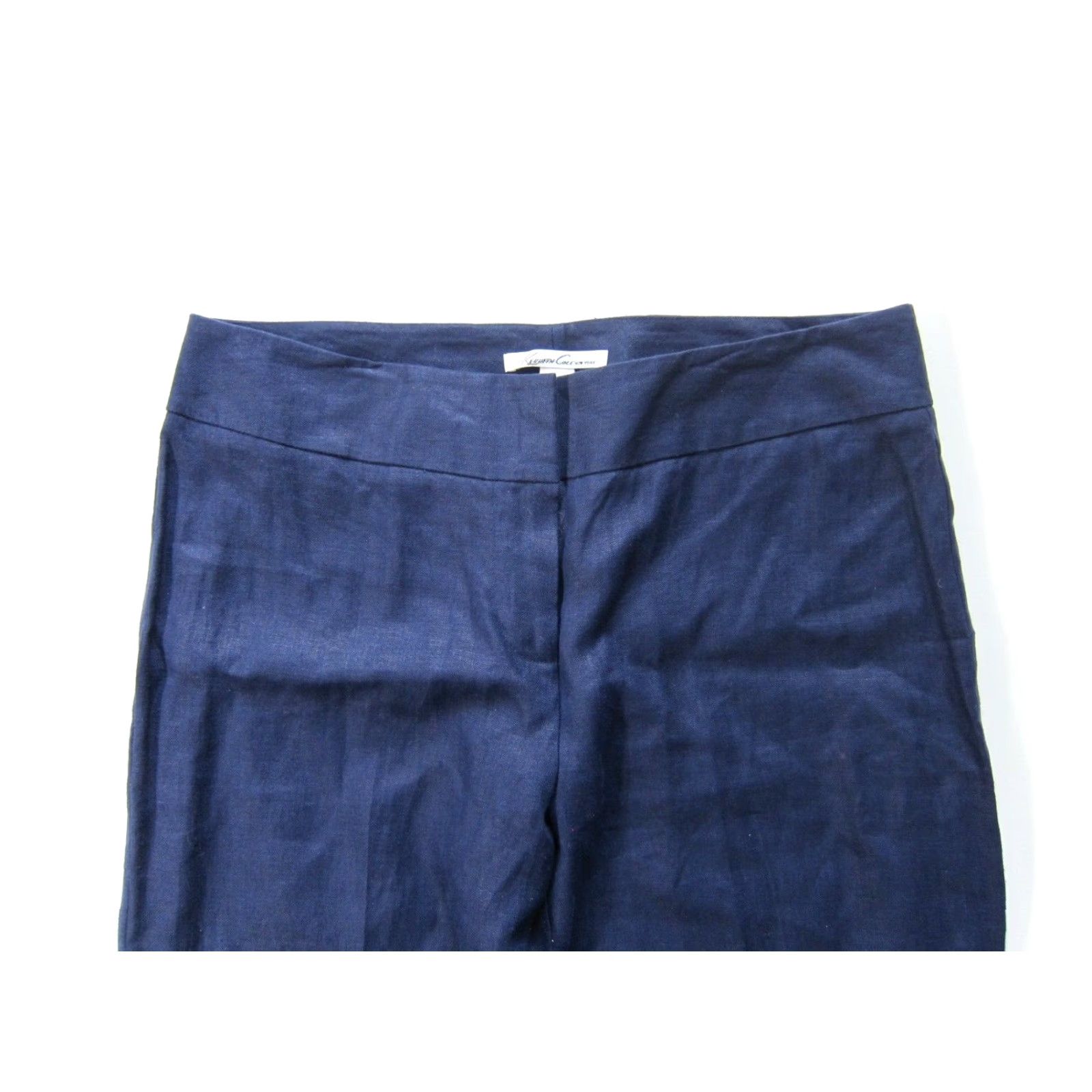 Kenneth Cole Kenneth Cole New York 100% Linen Blue Flat Front Wide Leg Capri Crop Pant 10 Size 32" / US 10 / IT 46 - 3 Thumbnail
