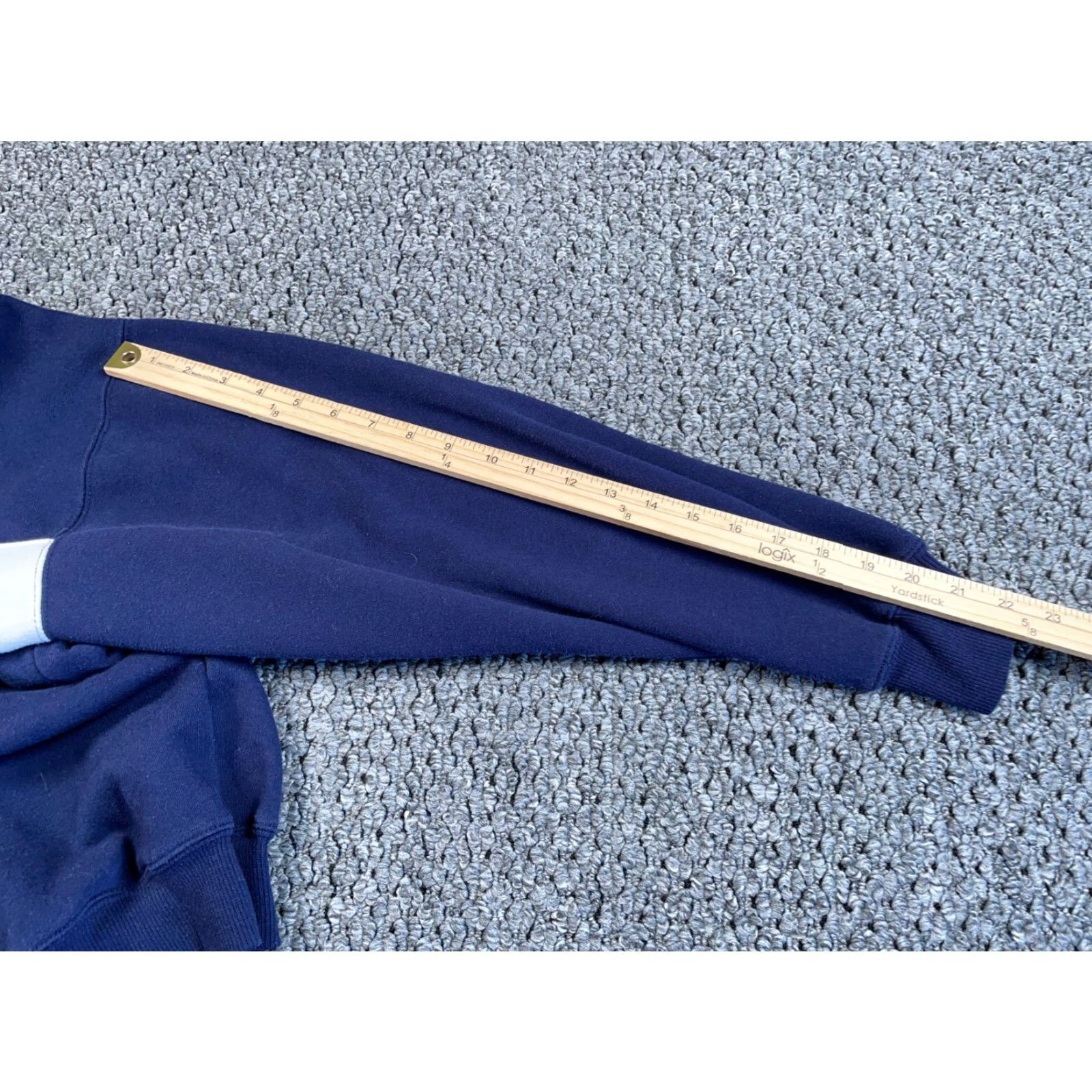 Vintage VTG Cheetah Striped Sweatshirt Adult Medium Blue White Elbow Patches Mervyns Cheetah Size US M / EU 48-50 / 2 - 7 Thumbnail