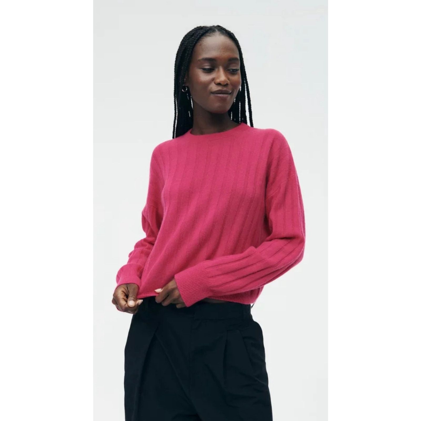 NAADAM NWOT Naadam Lightweight Cashmere Ribbed Cropped Sweater S Size S / US 4 / IT 40 - 1 Thumbnail