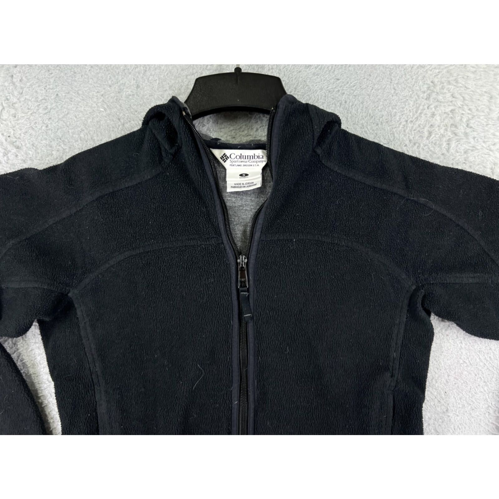 Vintage Columbia Jacket Women XL Black Fleece Hooded Full Zip Polyester Size XL / US 12-14 / IT 48-50 - 7 Thumbnail