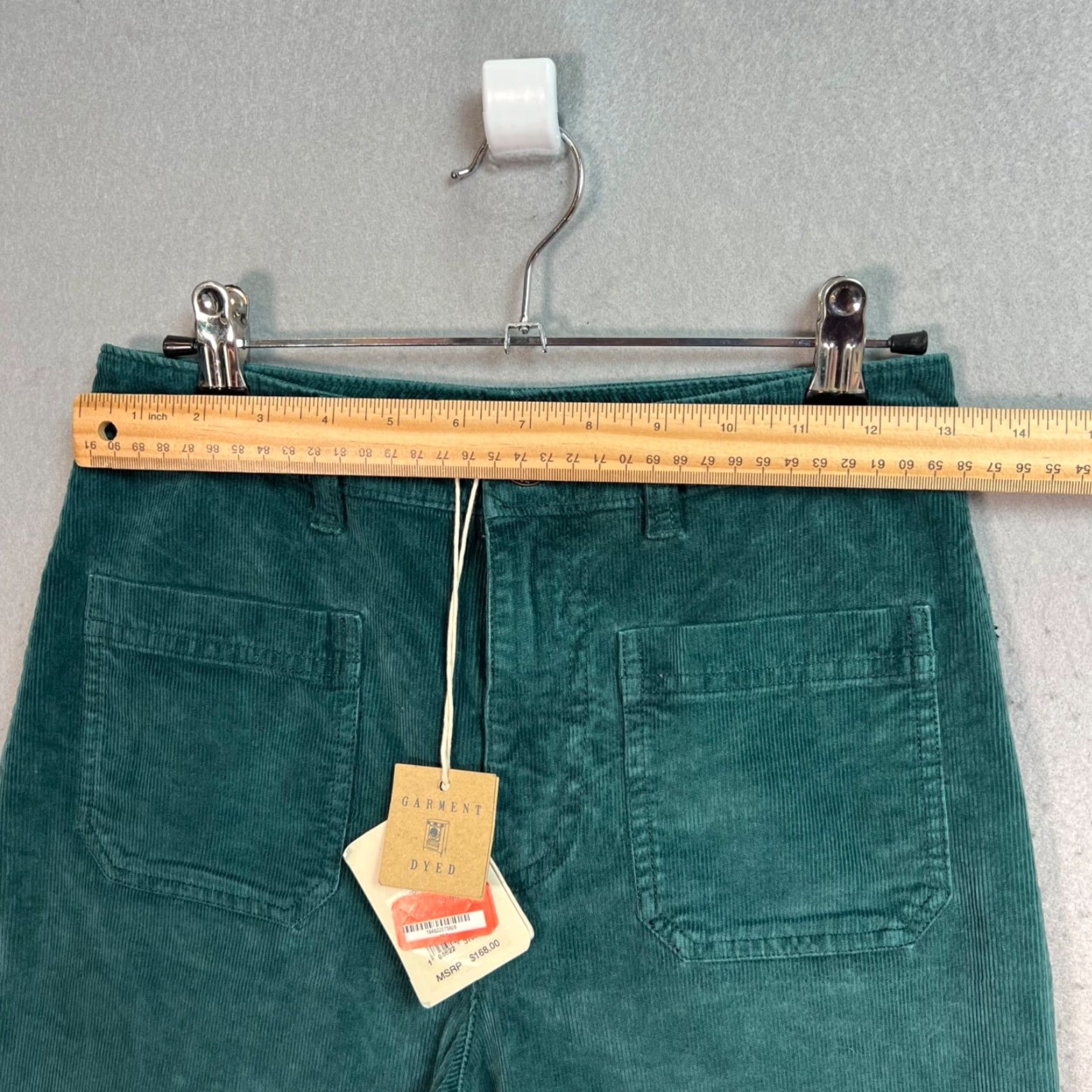 Faherty FAHERTY Corduroy Pants Womens Size 26 Green Organic Cotton Relaxed Fit Ankle Straight Size 26" / US 2 / IT 38 - 6 Thumbnail