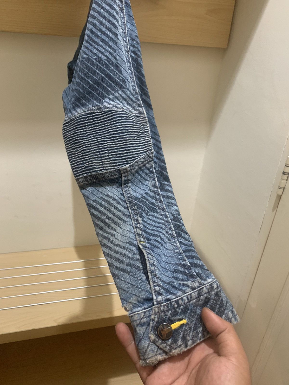 If Six Was Nine × Japanese Brand × Le Grande Bleu (L.G.B.) Vintage Tora by Toraichi striped biker denim jacket Size US M / EU 48-50 / 2 - 9 Thumbnail