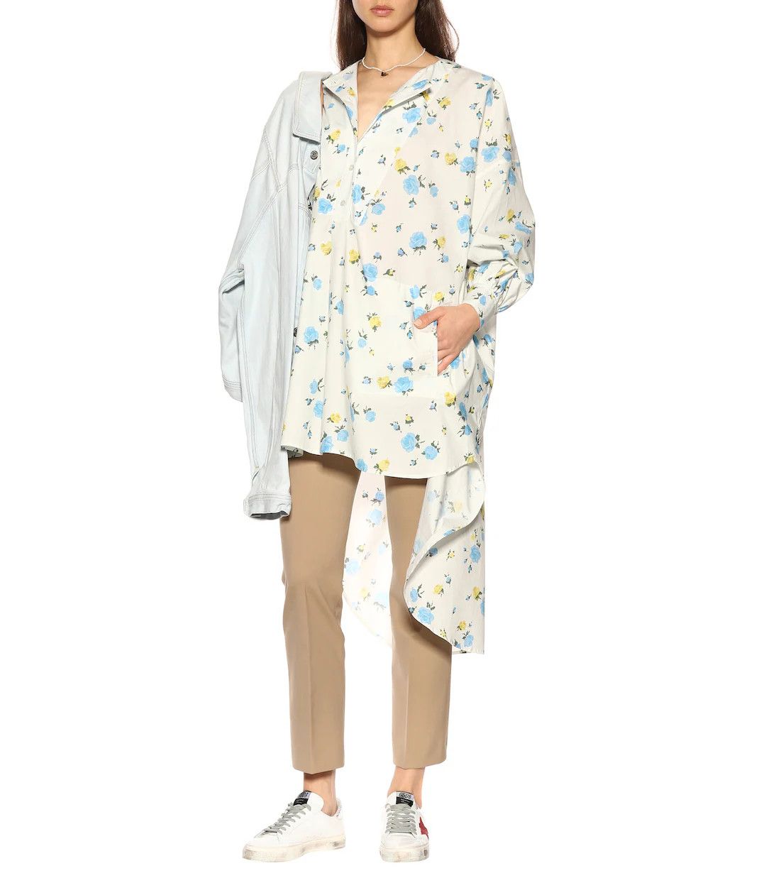 Golden Goose o1y0725 Midi Shirt Dress in Multicolor Size S / US 4 / IT 40 - 2 Thumbnail