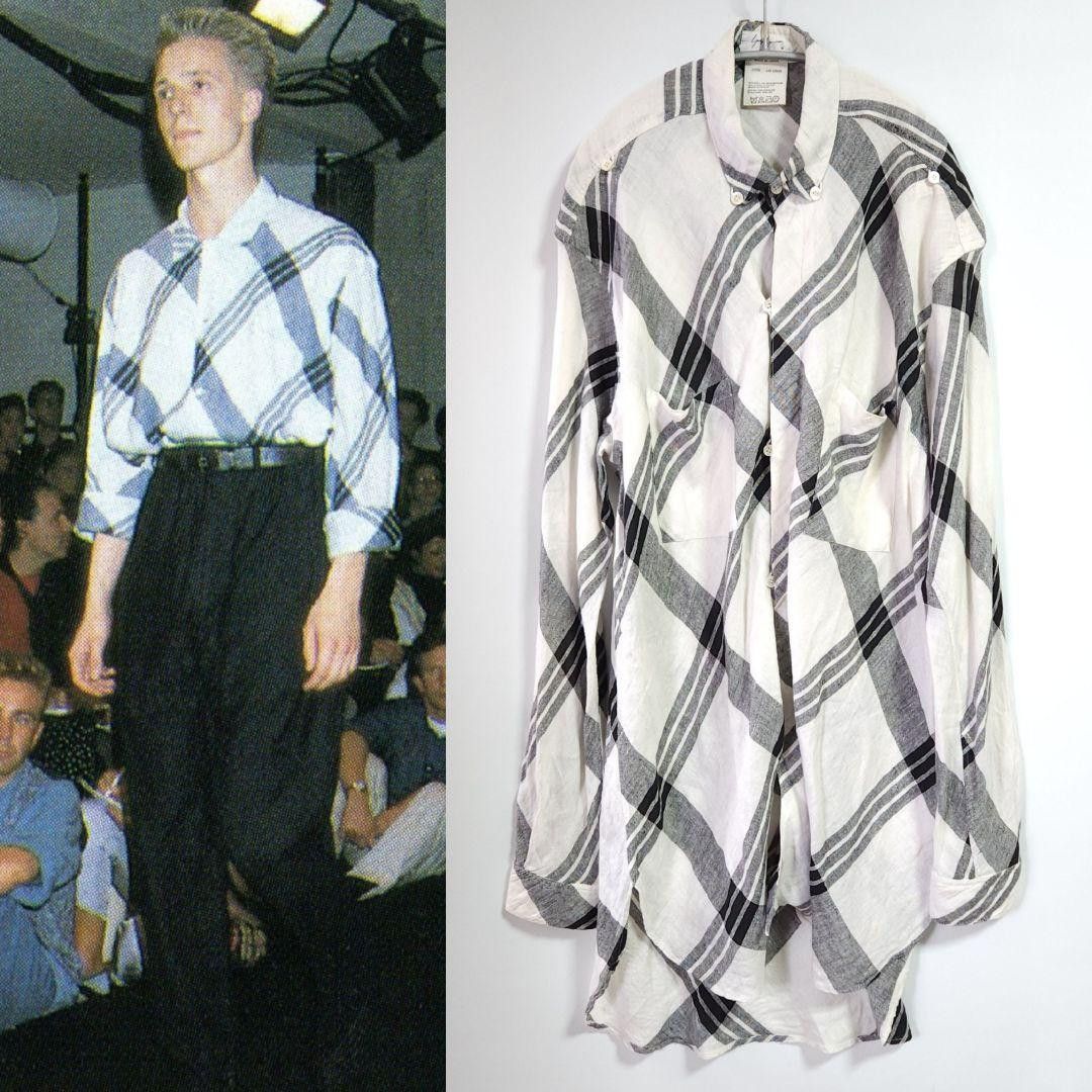 image of Yohji Yamamoto Pour Homme 86Ss Oversized Shirt in White, Men's (Size 2XL)