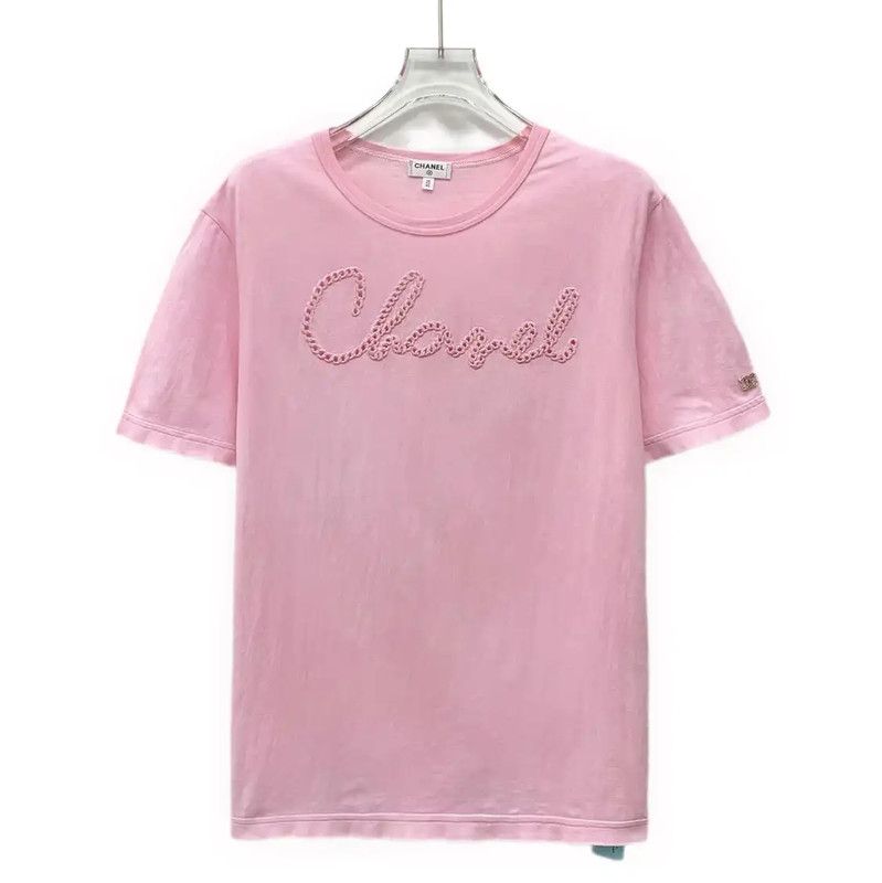 Chanel Chanel Pink Cotton Women's T-Shirt 0089 Size ONE SIZE - 1 Thumbnail