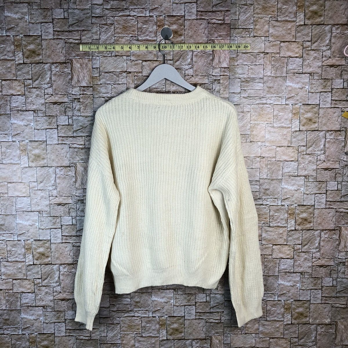 Aran Isles Knitwear × GU × Homespun Knitwear GU White aran isle cable Knitwear #A842 Size US L / EU 52-54 / 3 - 13 Thumbnail