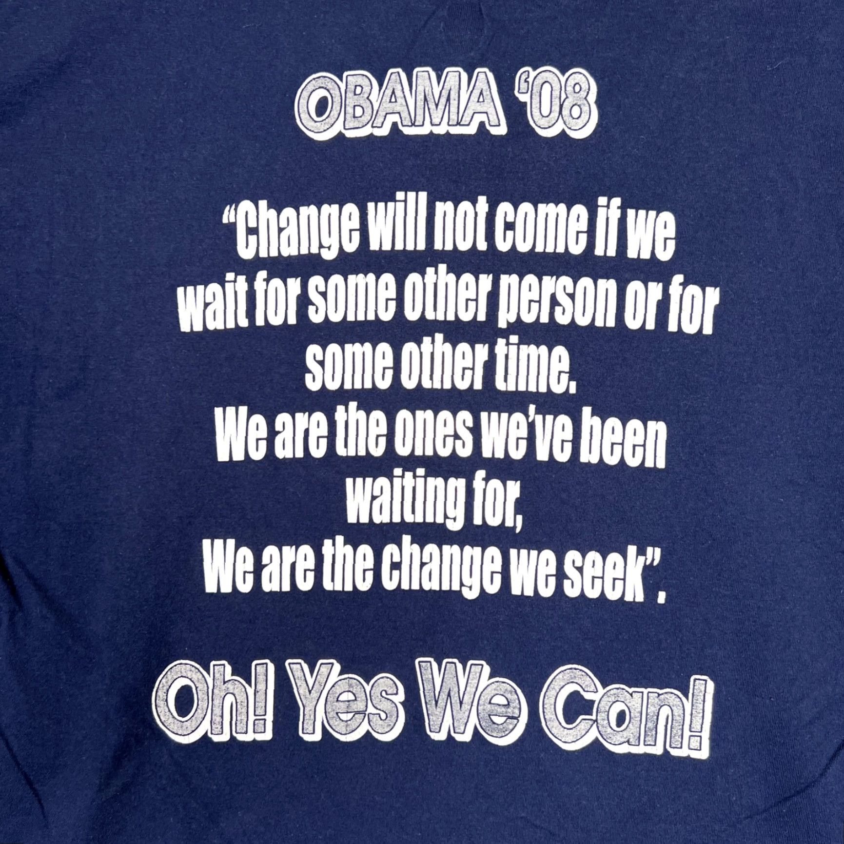 Fruit Of The Loom Barack Obama The Change Began With The Dream Shirt Adult 2XL Blue Mens Size US XXL / EU 58 / 5 - 8 Thumbnail