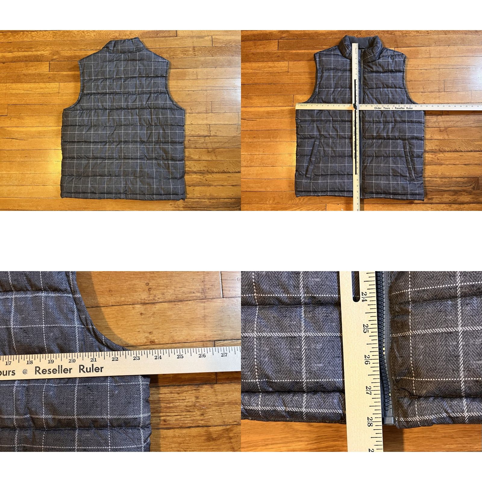 Gap Gap Warmest Vest Herringbone Plaid Puffer Men’s Large Grey Size US L / EU 52-54 / 3 - 8 Thumbnail
