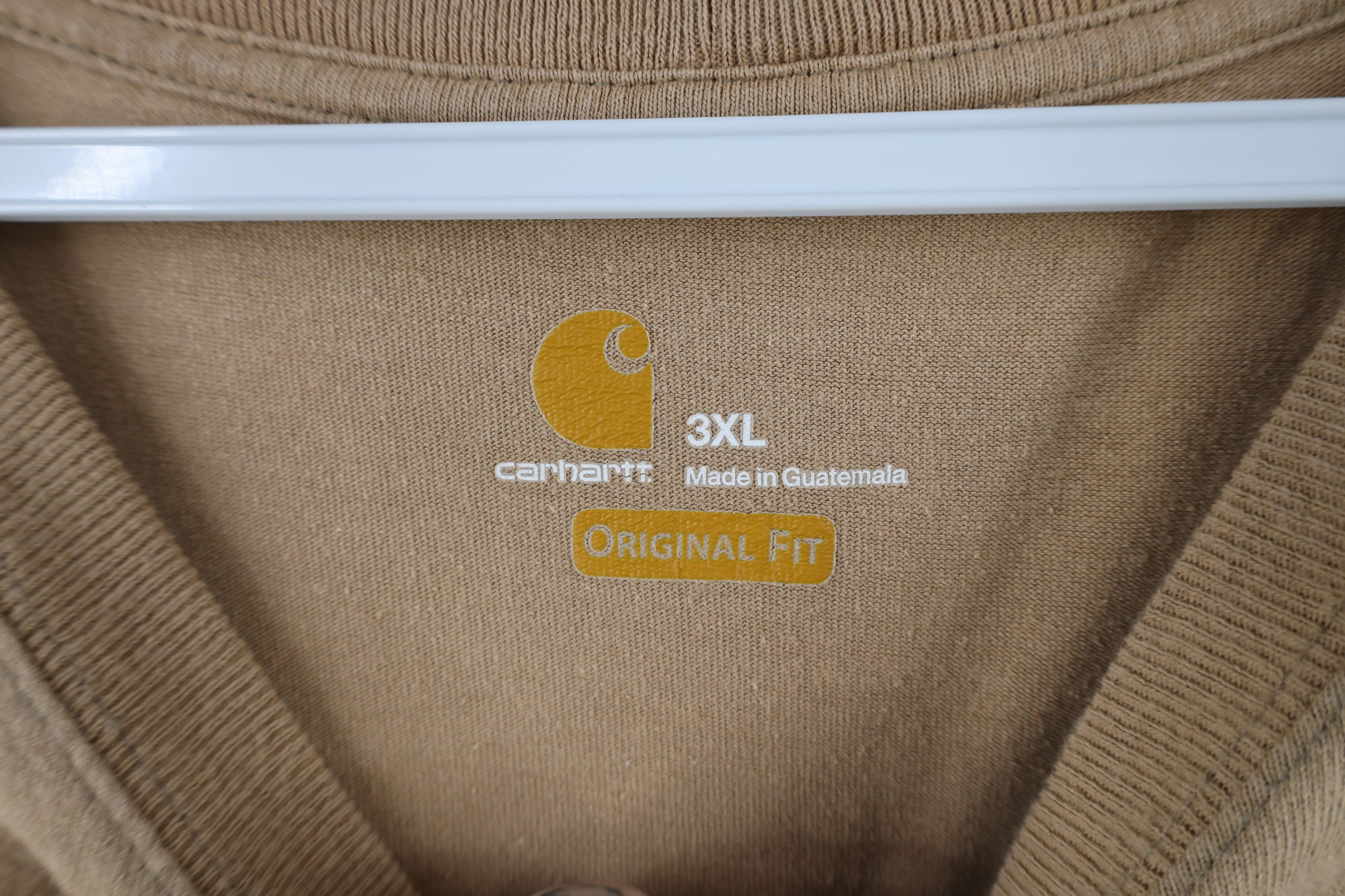 Carhartt × Vintage Vintage Carhartt Faded Spell Out Pocket T-Shirt Beige Tan Size US XXL / EU 58 / 5 - 6 Thumbnail