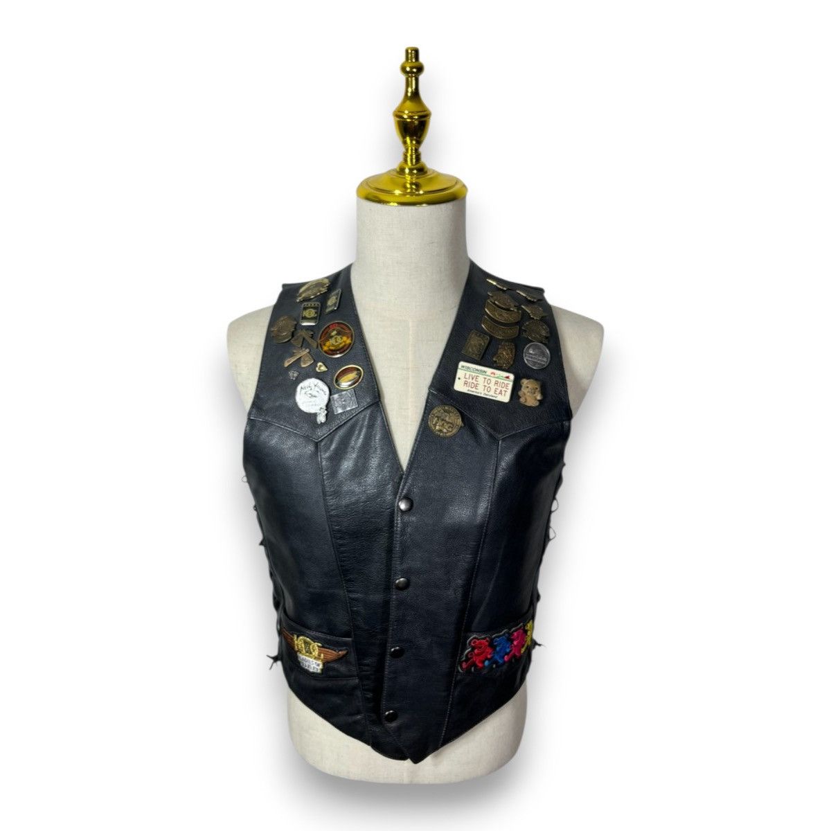 Harley Davidson Vintage 90s Harley-Davidson Leather Motorcycle Vest Size XS / US 0-2 / IT 36-38 - 1 Thumbnail