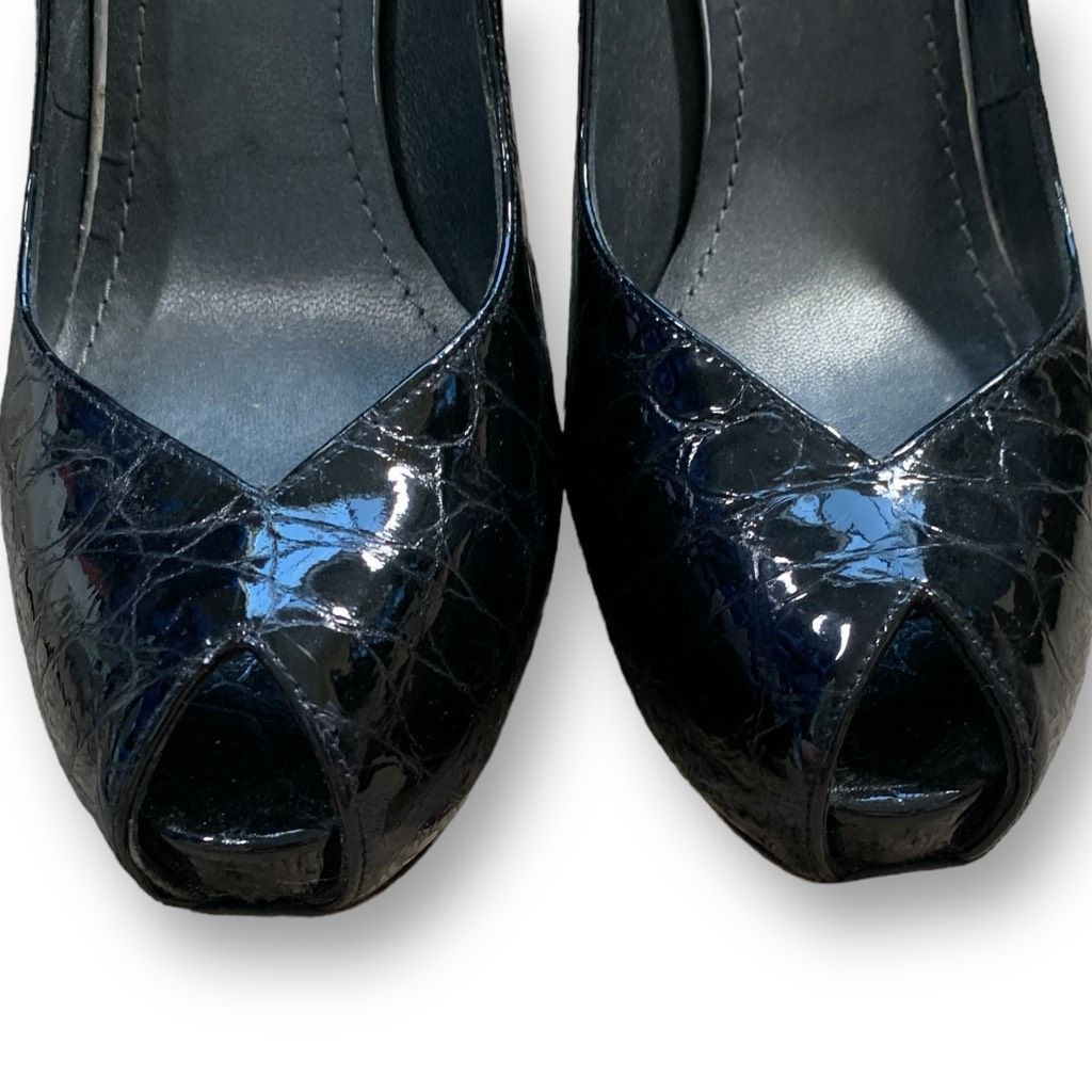 Stuart Weitzman Stuart Weitzman Platform Heels Black Patent Leather Snakeski Size US 9 / IT 39 - 8 Thumbnail