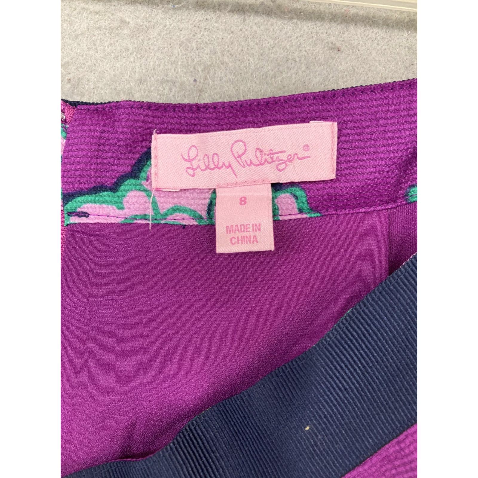 Lilly Pulitzer Lilly Pulitzer Women's Skirt 8 Short Flare Floral Cotton Beach Tropical Spring Summer Purple Elastic Waist Size 30" / US 8 / IT 44 - 5 Thumbnail