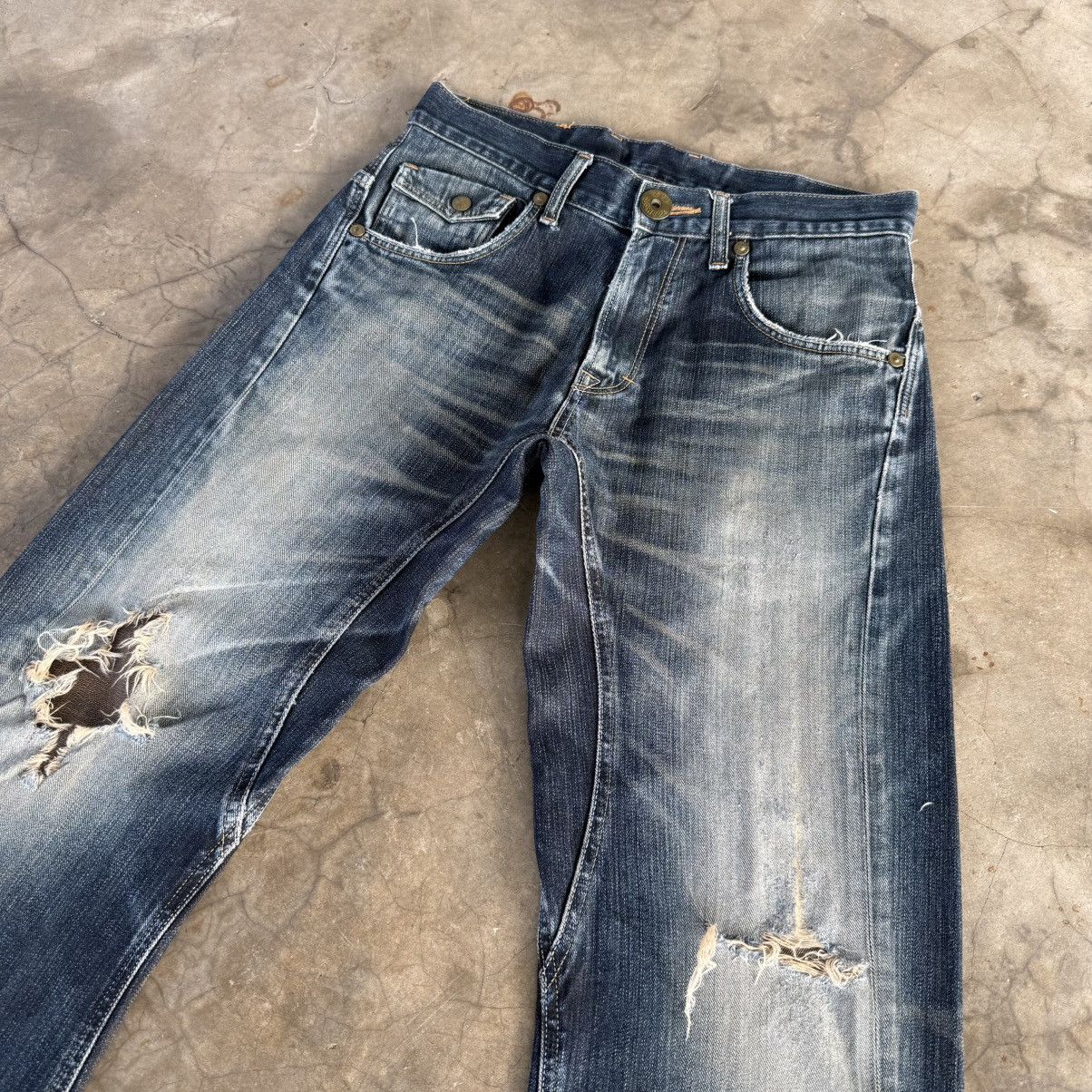 Lee W32x31.5 Vintage Lee Cowboy Twist Leg Ripped Denim Jean Pant Size US 32 / EU 48 - 4 Thumbnail
