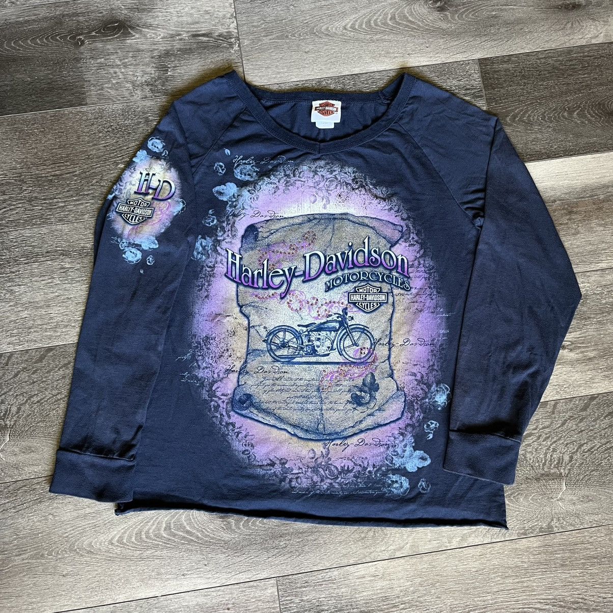 Harley Davidson Vintage Y2K Harley Davidson Big Graphic Print Longsleeve Tee Size L / US 10 / IT 46 - 1 Thumbnail