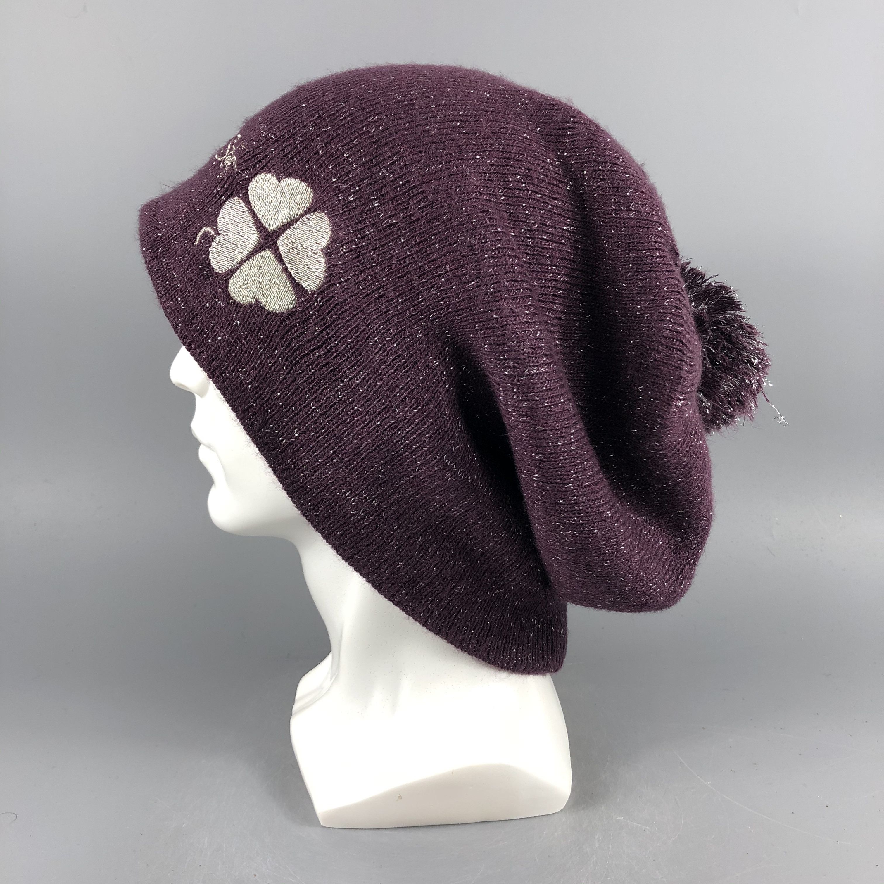 Vintage Womens Girl Star PomPom Beanie Snow Hat Snow Cap -D1306 Size ONE SIZE - 1 Thumbnail