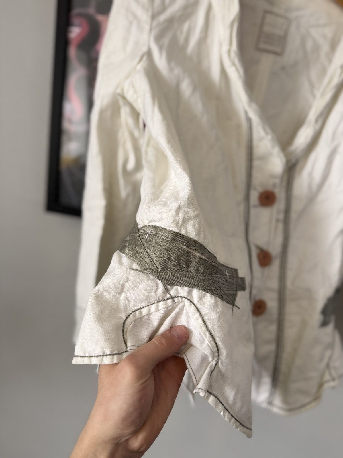 Marithe + Francois Girbaud Vintage Marithe Francois Girbaud White Linen Blazer Jacket Size M / US 6-8 / IT 42-44 - 4 Thumbnail