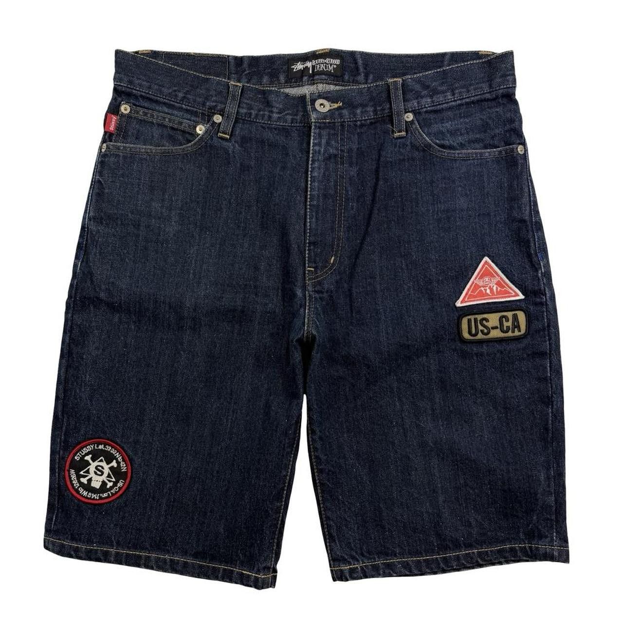 Stussy Vintage Stussy Embroidered Patch Denim Shorts Jorts Waist 35 Size US 35 - 1 Thumbnail