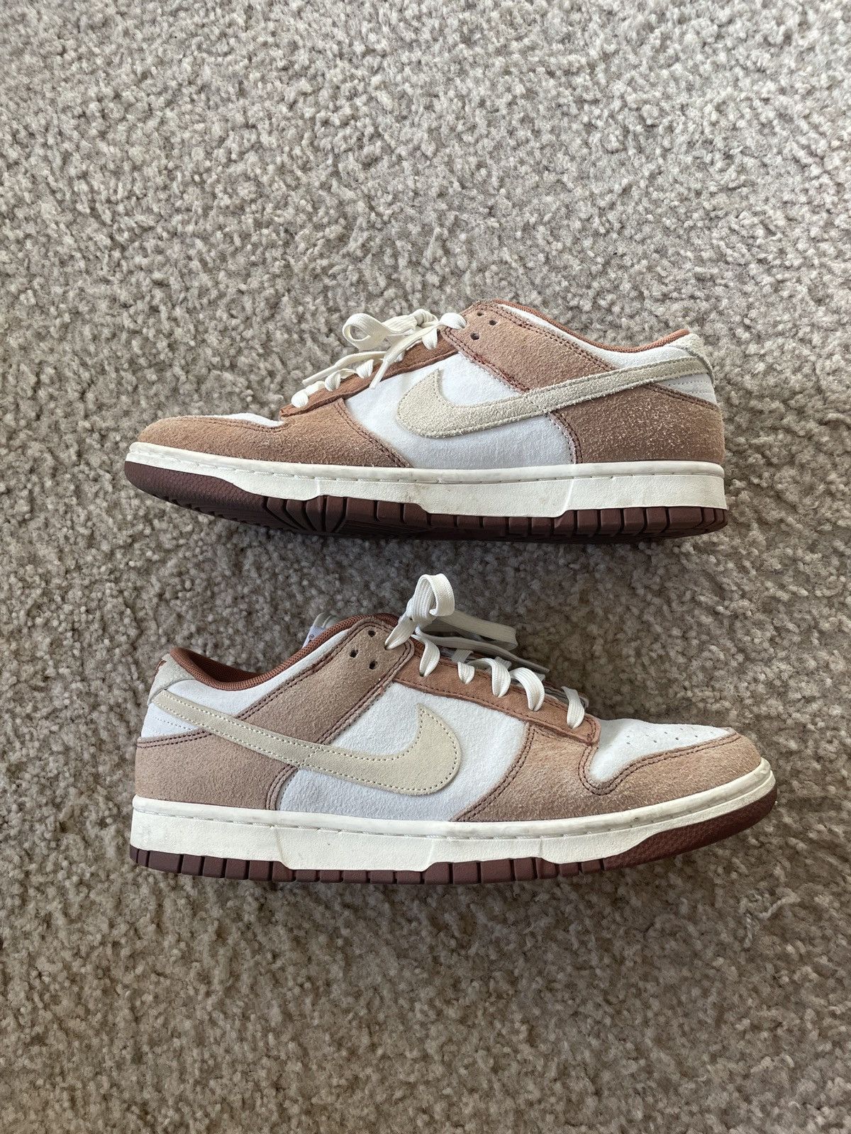 image of Nike Low Dunks Curry Shoes in White, Men's (Size 10)